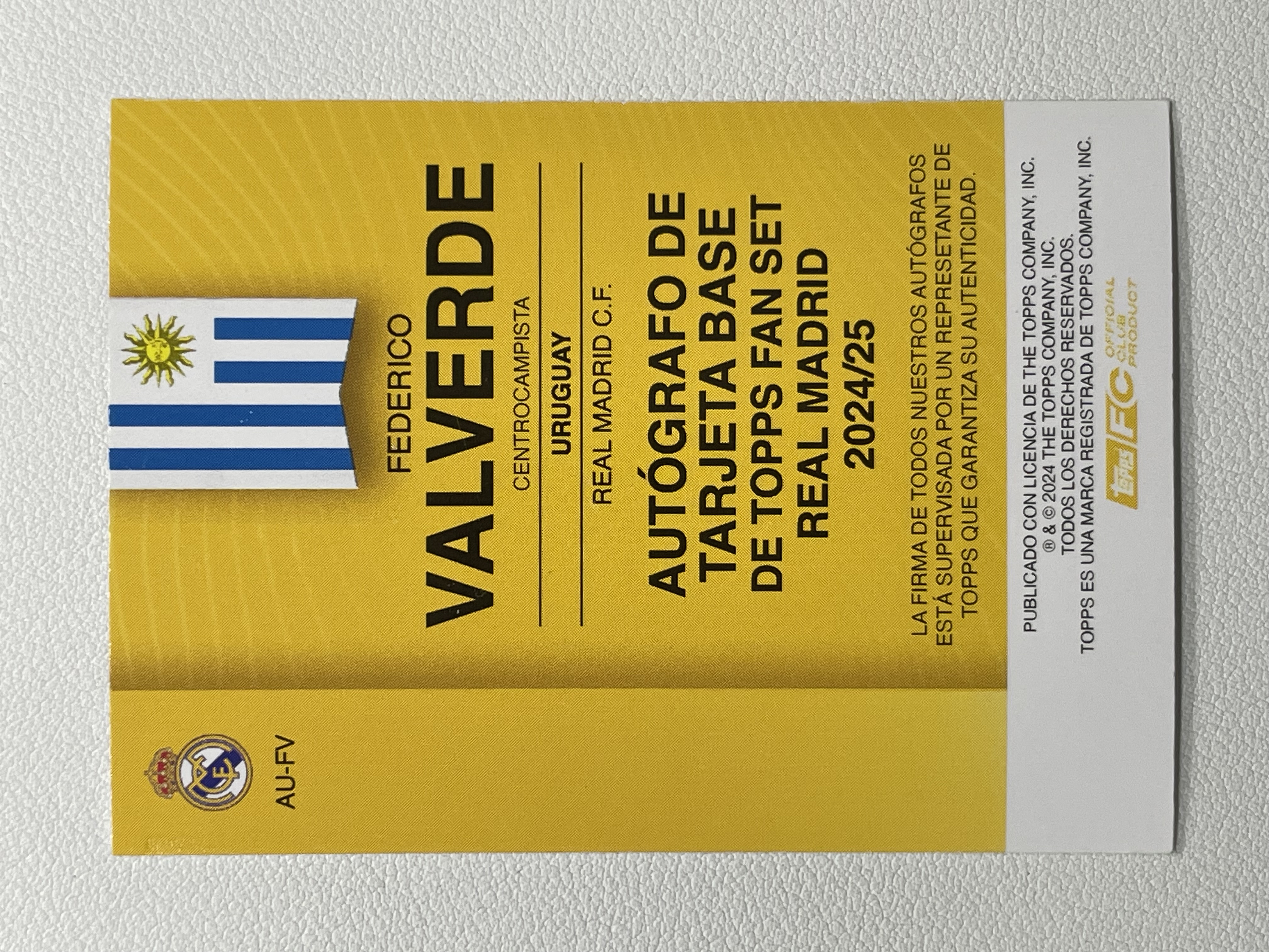 【天秤座代卖到卡预付85%】2024-25 Topps 皇马队盒 皇马 皇家马德里 Valverde 巴尔韦德 折射 签字 卡品如图 实卡好看 收藏必备※XU45