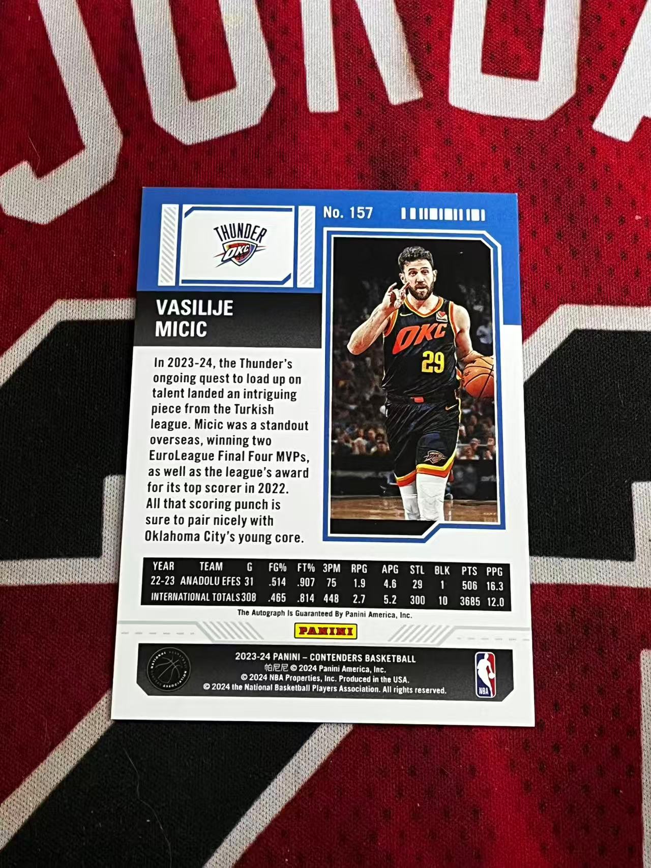 【接寄拍】2023-24 PANNII CONTENDERS 球票系列 雷霆 新秀RC 瓦西里耶米齐奇 米契奇 99编 签字卡 正新秀季后赛球票签字卡 银折 折射【烂臭嘴拍卖】