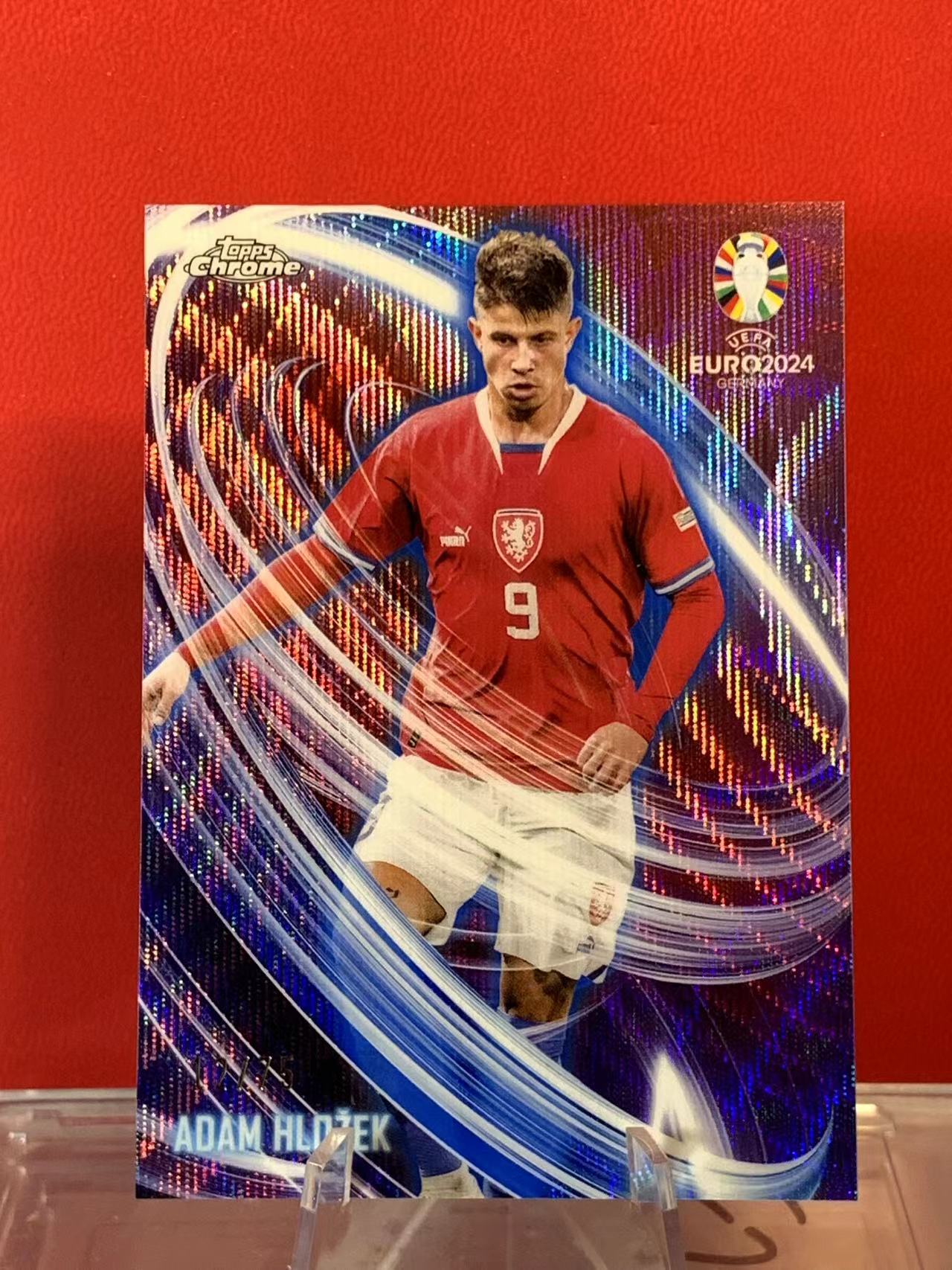 (詹叔代拍)2024 Topps Chrome Adam Hlozek 欧洲杯TC 亚当 赫洛泽克 捷克 勒沃库森 12/75编 波纹折 霓虹国家特卡 卡品如图 顺丰寄付 泰山