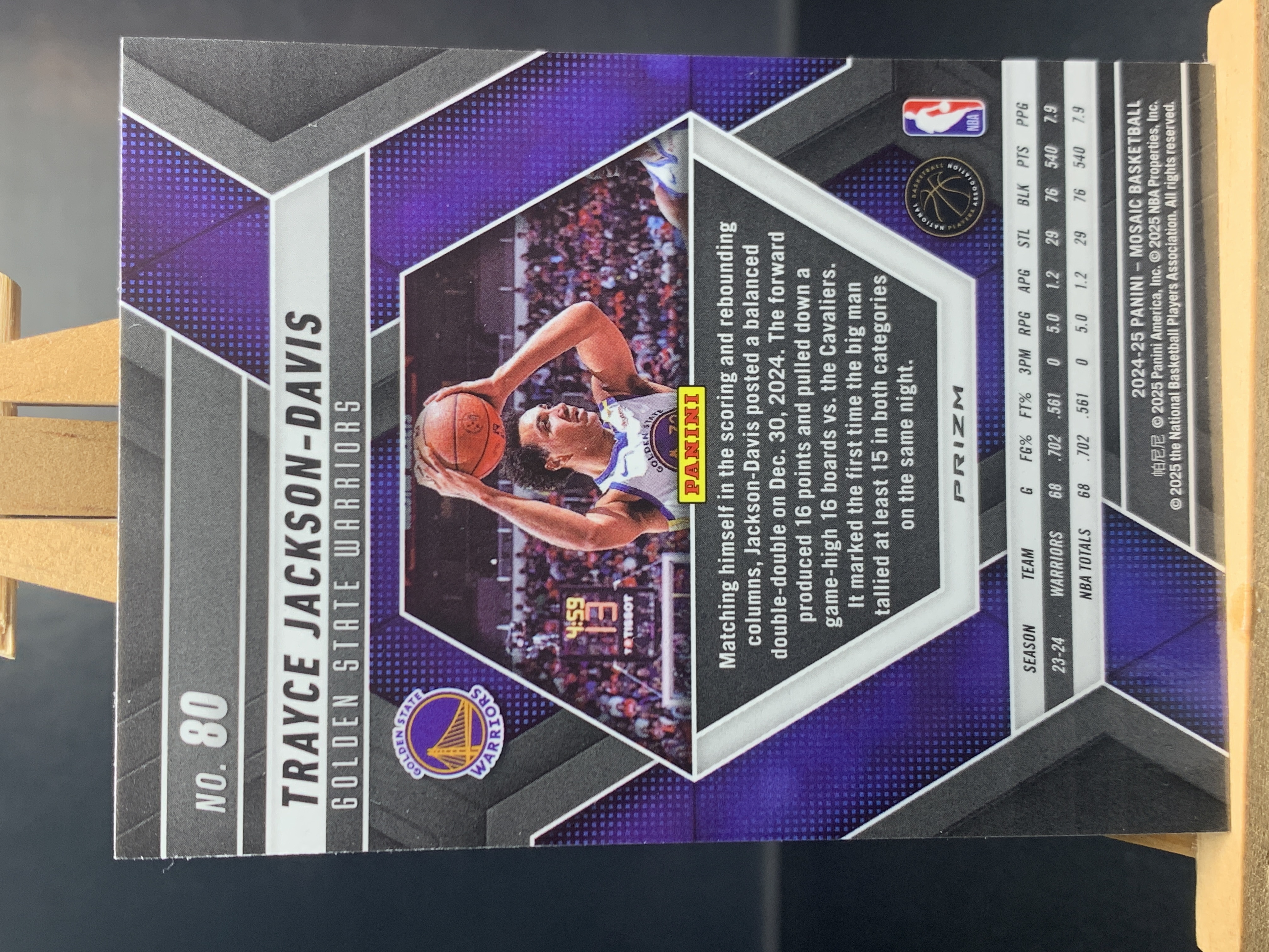 (A3) 2024-25 PANINI 马赛克系列 折射 特雷斯 杰克逊 戴维斯 勇士 实卡好看 收藏凑套必备 卡品如图 !!!
