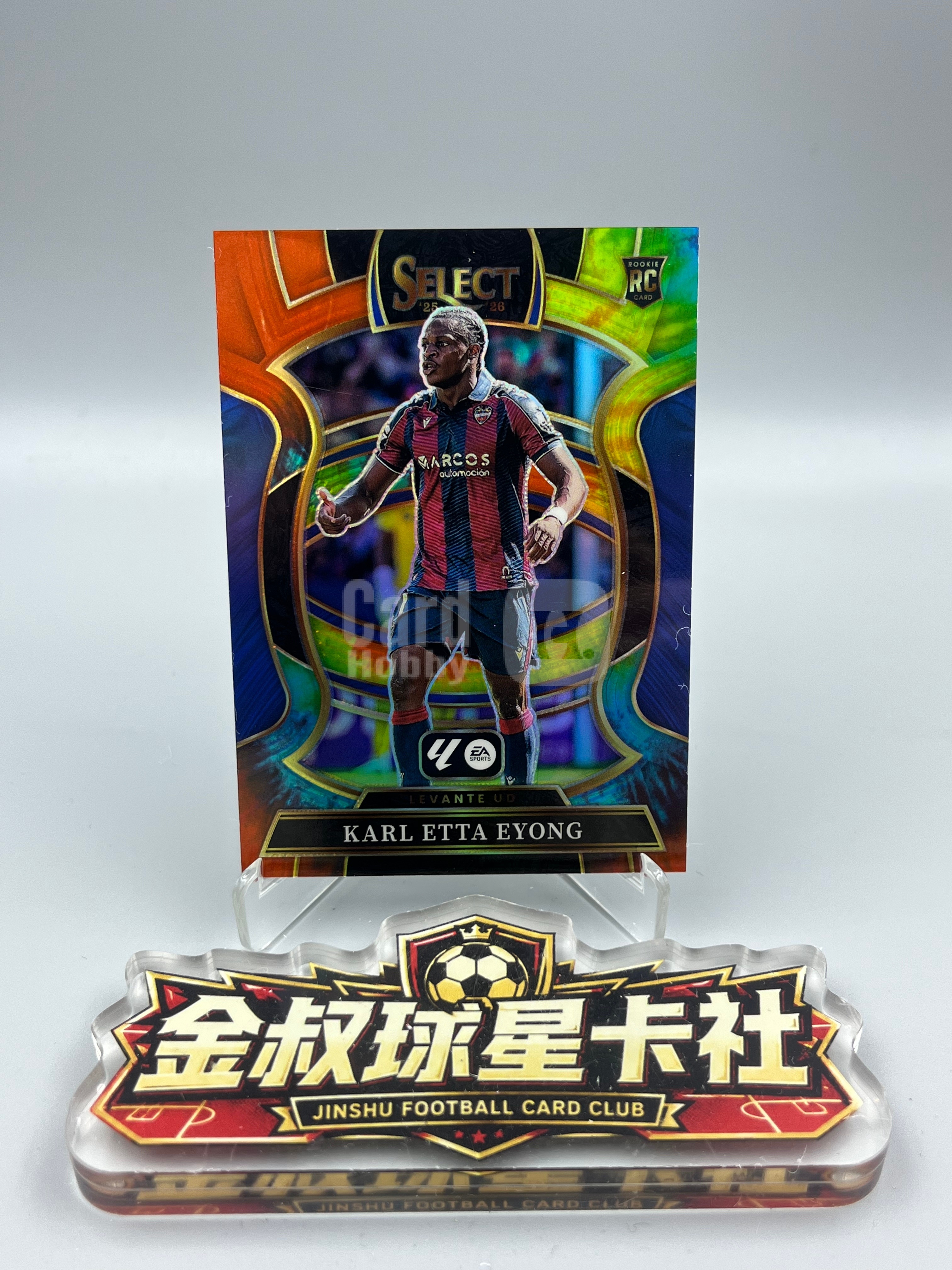 2025-26 Panini Select La Liga Karl Etta Eyong 卡尔 埃塔 莱万特 扎染折 6/25 默认微瑕 仅合并当日订单运费 卡品如图【金叔 路远赵哥】m