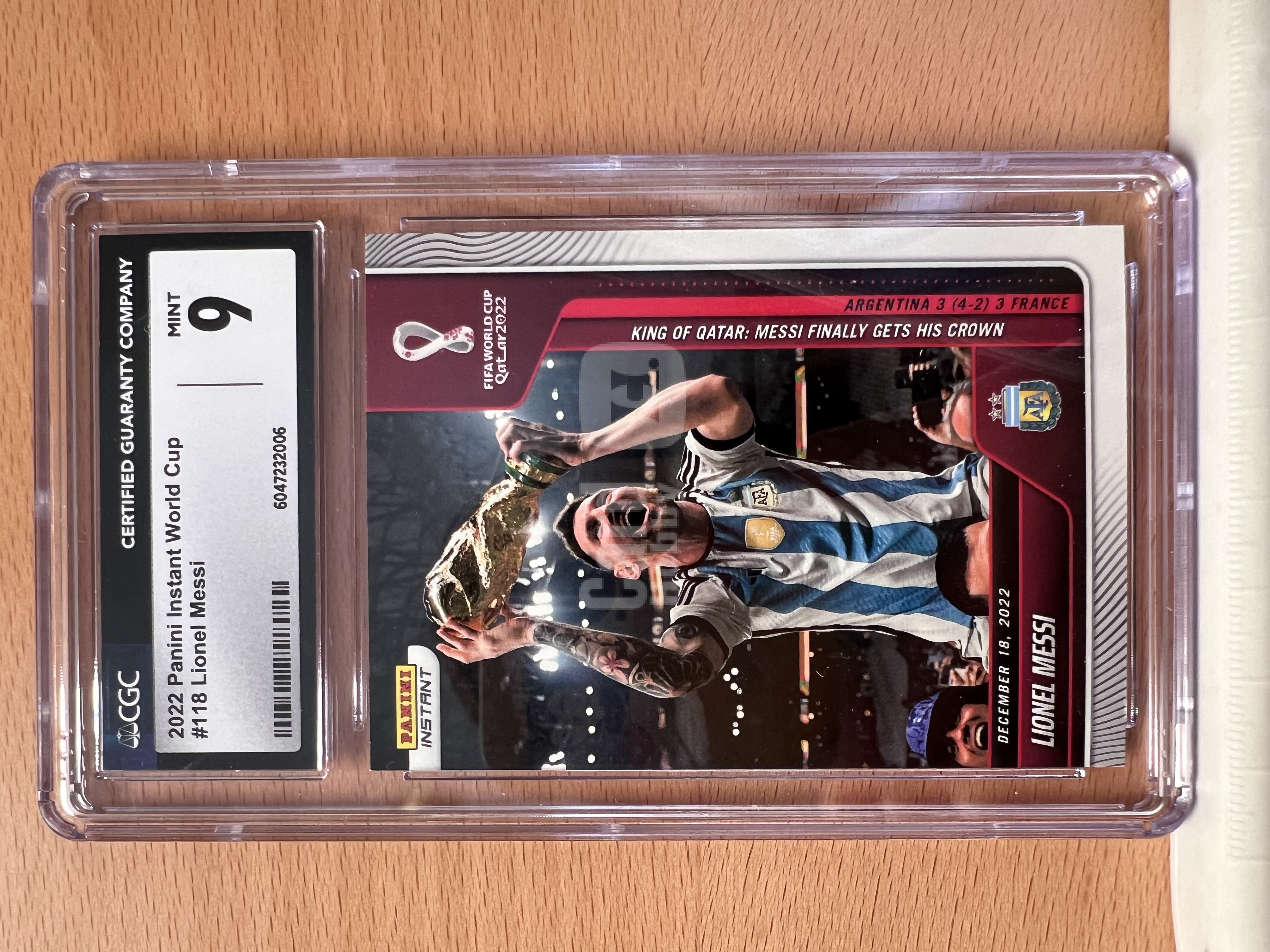 2022 Panini Instant Lionel Messi #118 CGC9 巴萨 捧杯 世界杯 梅西 阿根廷 时刻 夺冠 球王 里奥