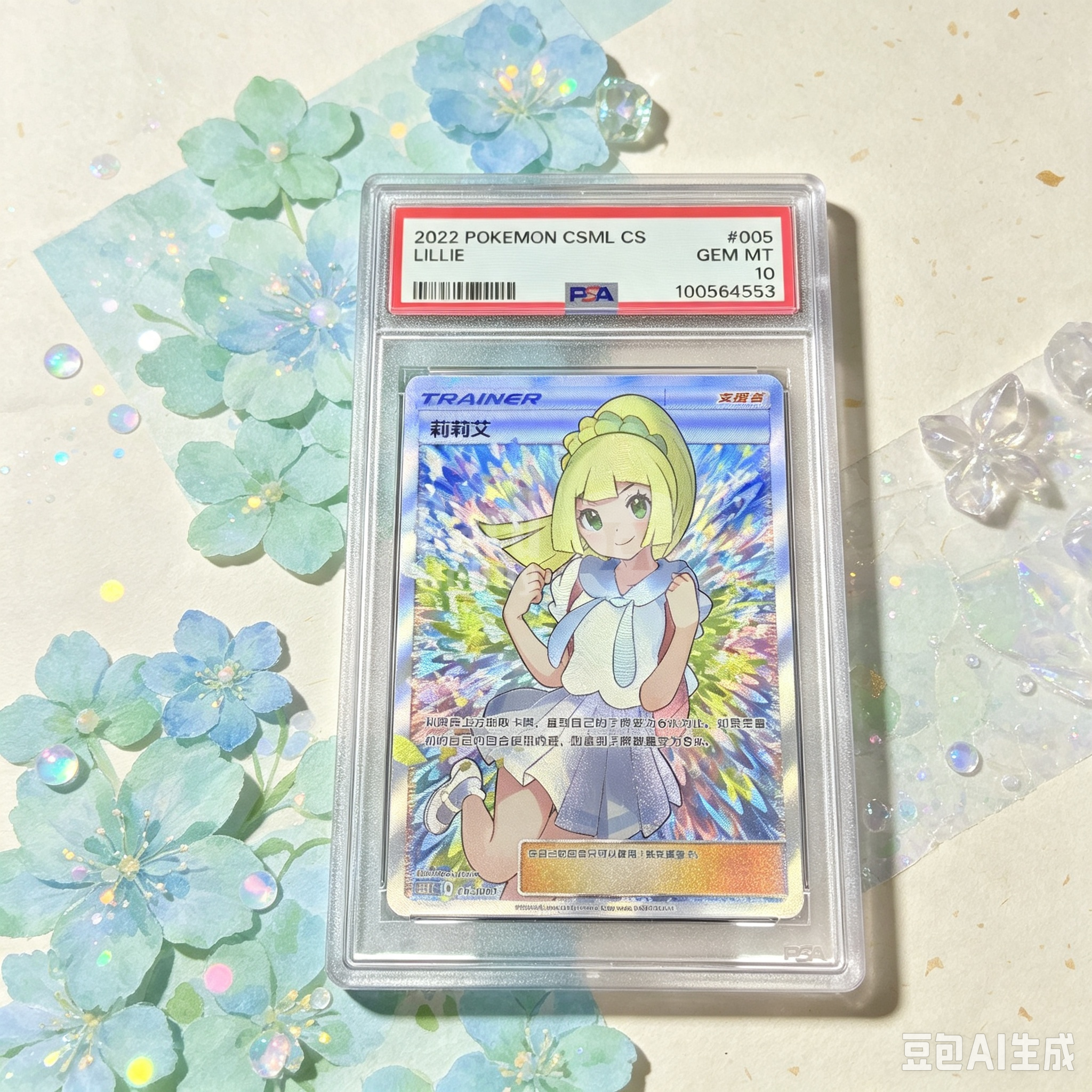 【浩行拍卖 截标预付82%】2022 Pokemon TCG 太阳 & 月亮 莉莉艾的声援专属礼盒 PTCG 宝可梦 简中 莉莉艾 csmlc 005/005 妹卡 闪卡 全图闪 PSA10 评级 专收必备「古堤123叁」0809D01龘