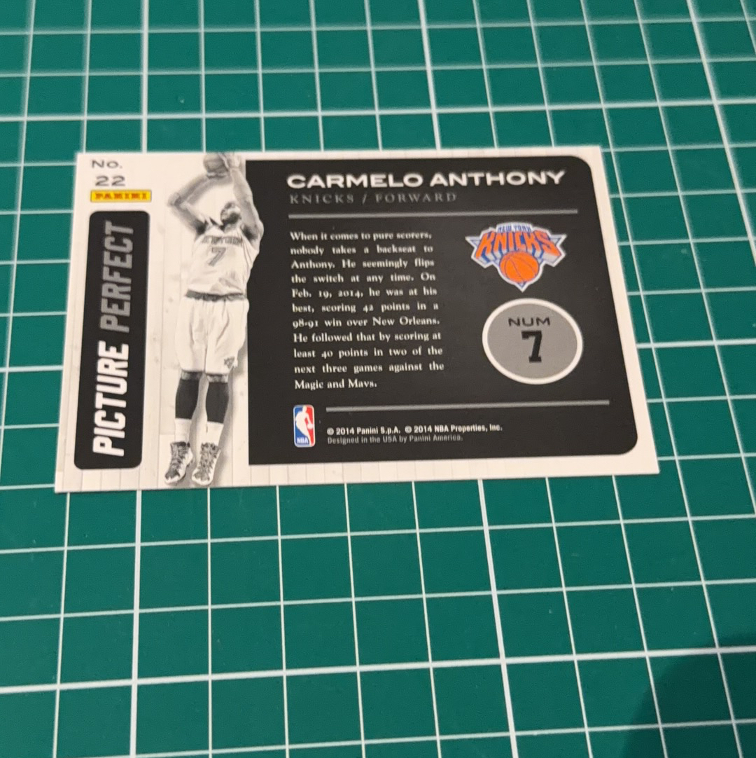 2014-15 Panini Americana Carmelo Anthony S.p.a 卡梅隆安东尼 小甜瓜 大头特卡 picture perfect 十年老卡 绝版卡 稀有大比例