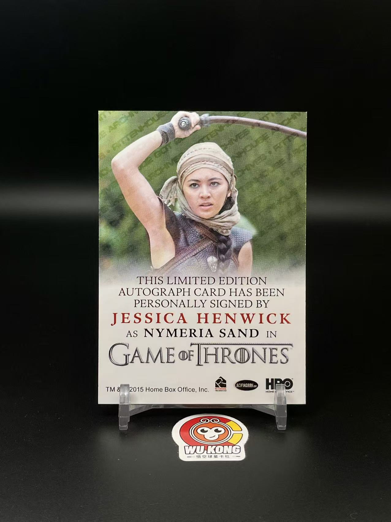 2015 Home Box Office, Inc. Game of Thrones Nymeria Sand 杰西卡亨维克 HBO 权力的游戏 冰与火之歌 签字 卡签 值得收藏【悟空拍卖】wd