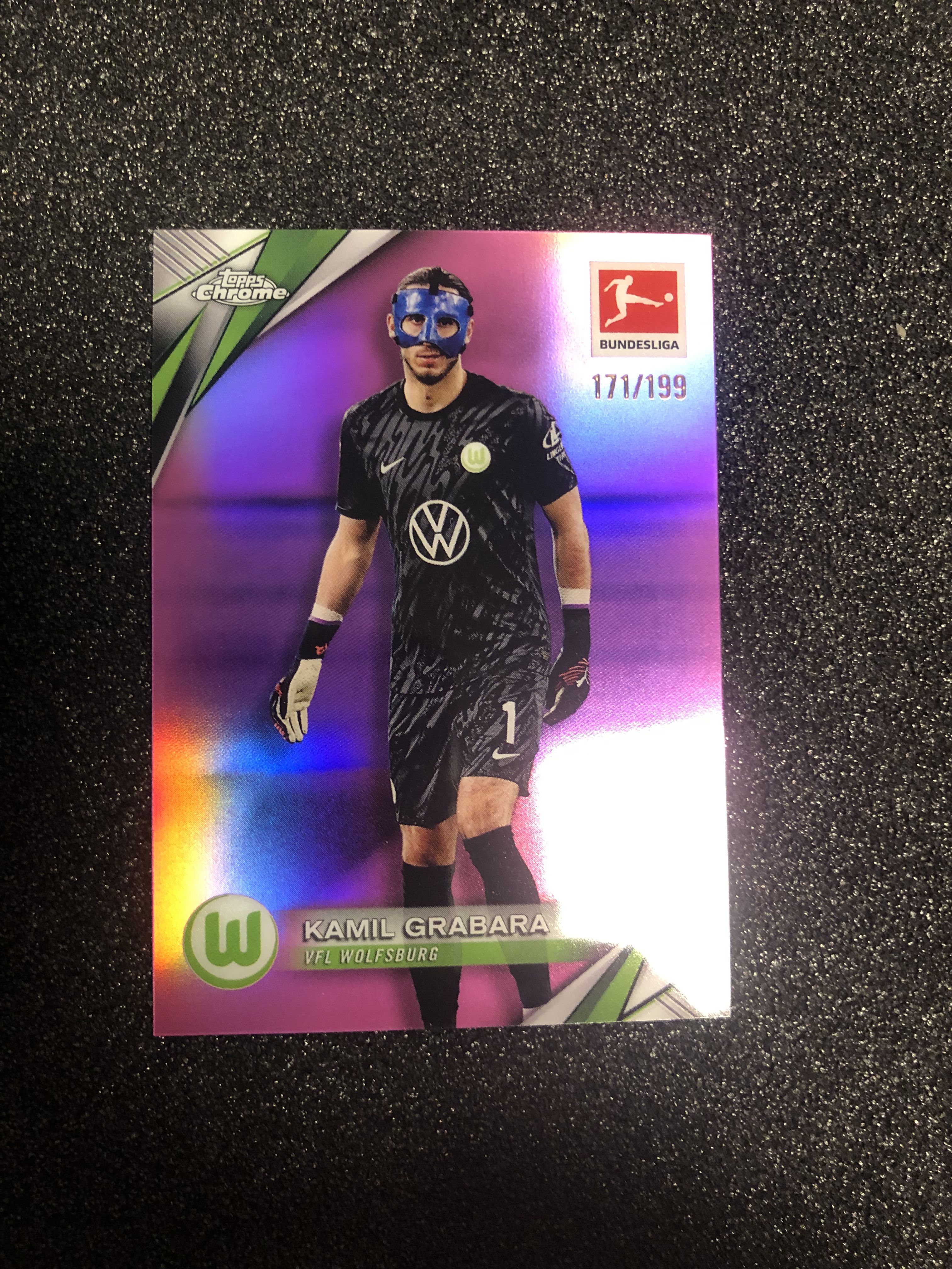 2024-25 Topps Chrome kamil grabara 德甲tc 格拉巴拉 沃尔夫斯堡 波兰 199编 粉折 171/199 卡品如图 凑套收藏必备