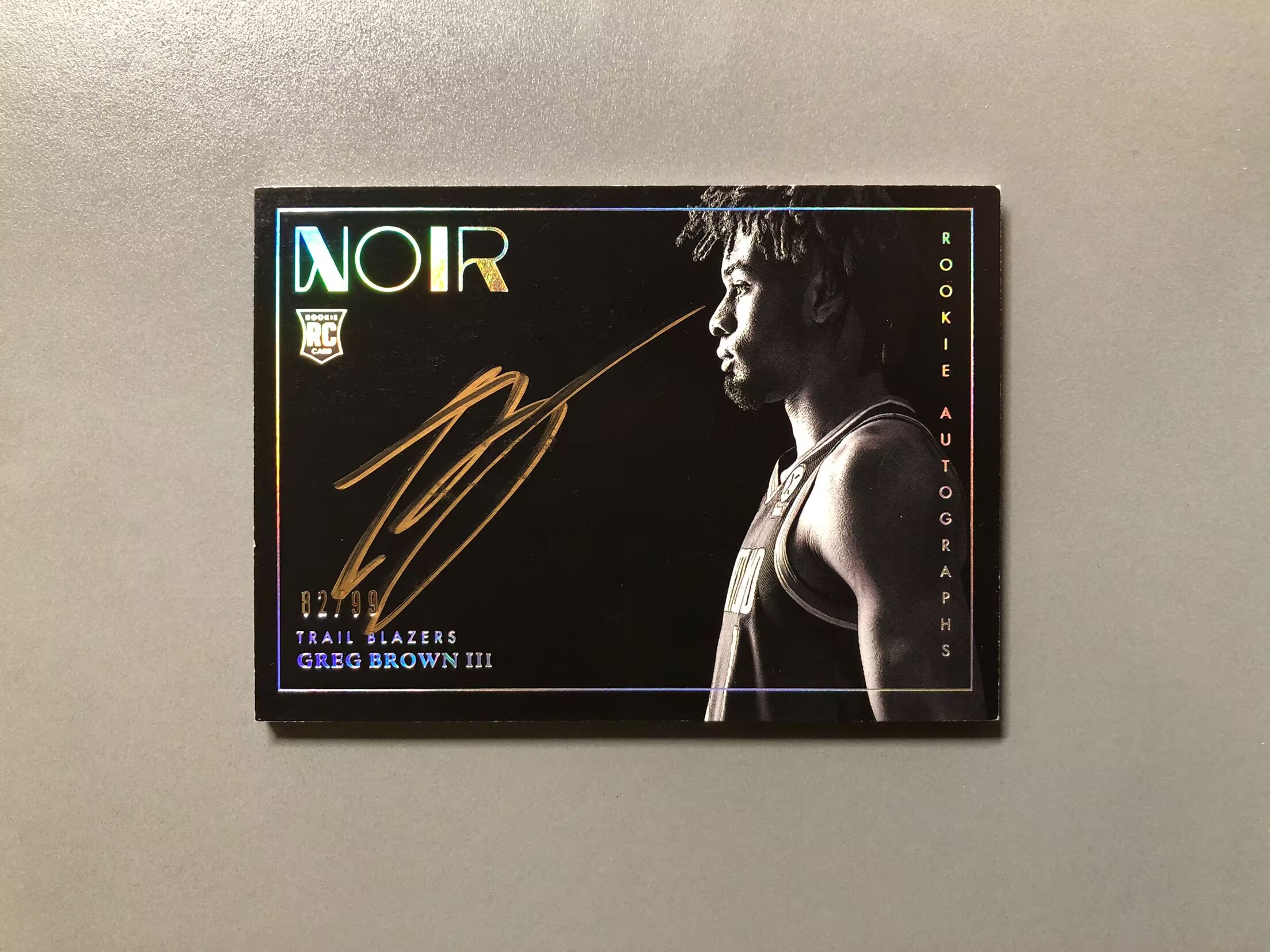 2021-22 Panini Noir Greg Brown III RC 格雷格·布朗 开拓者 新秀 RC 签字 卡签 新秀签 99编 实卡好看 卡品如图 可累计 KH007【诚接代卖】