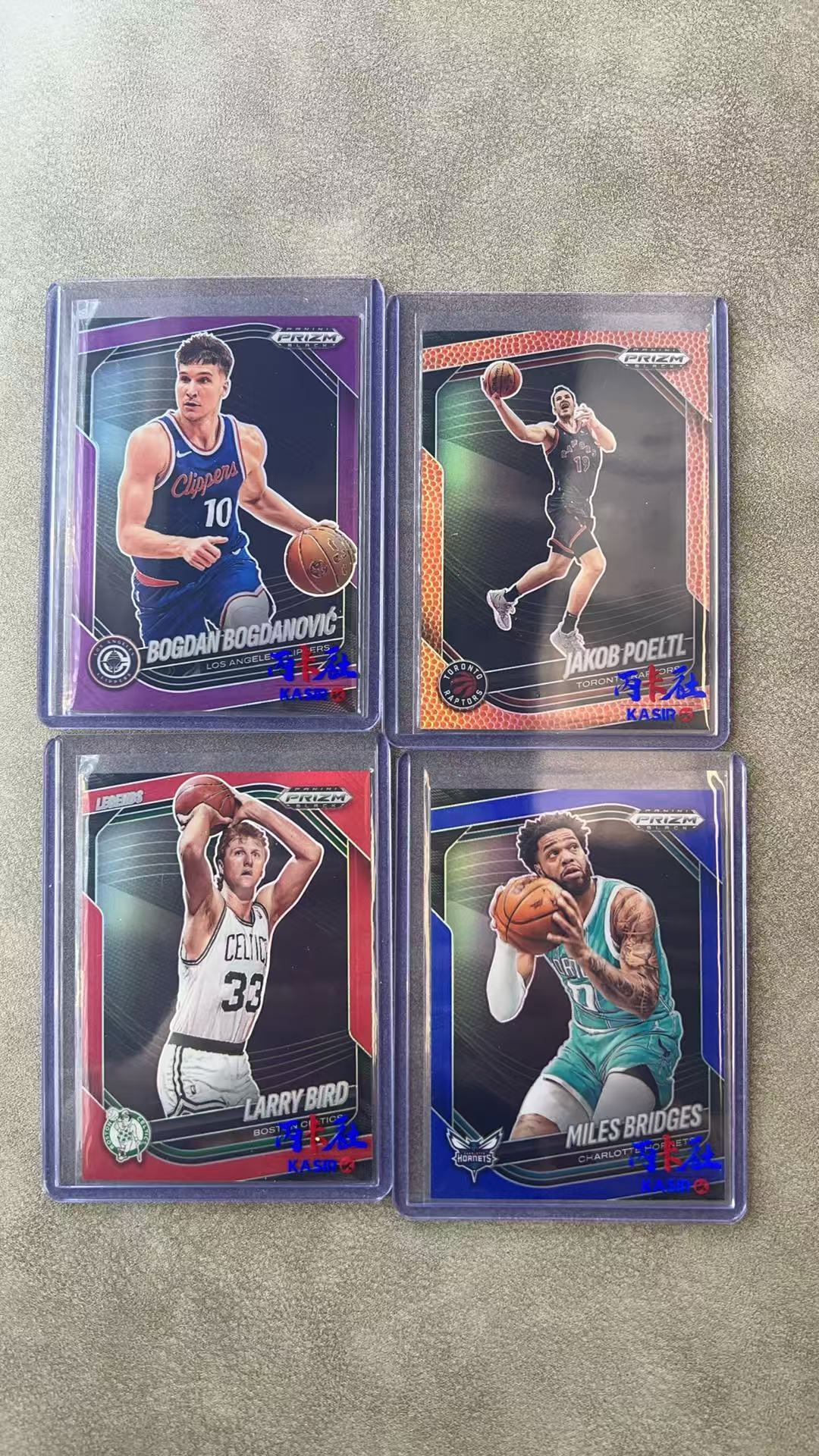 6691【330球星卡实体店代卖】panini 24-25 prizm BLACK 拉里伯德、布里奇斯、博格丹、珀尔特尔 全部带编 299/99/199/125编 共计4张 仅顺丰寄付(蘇阖)