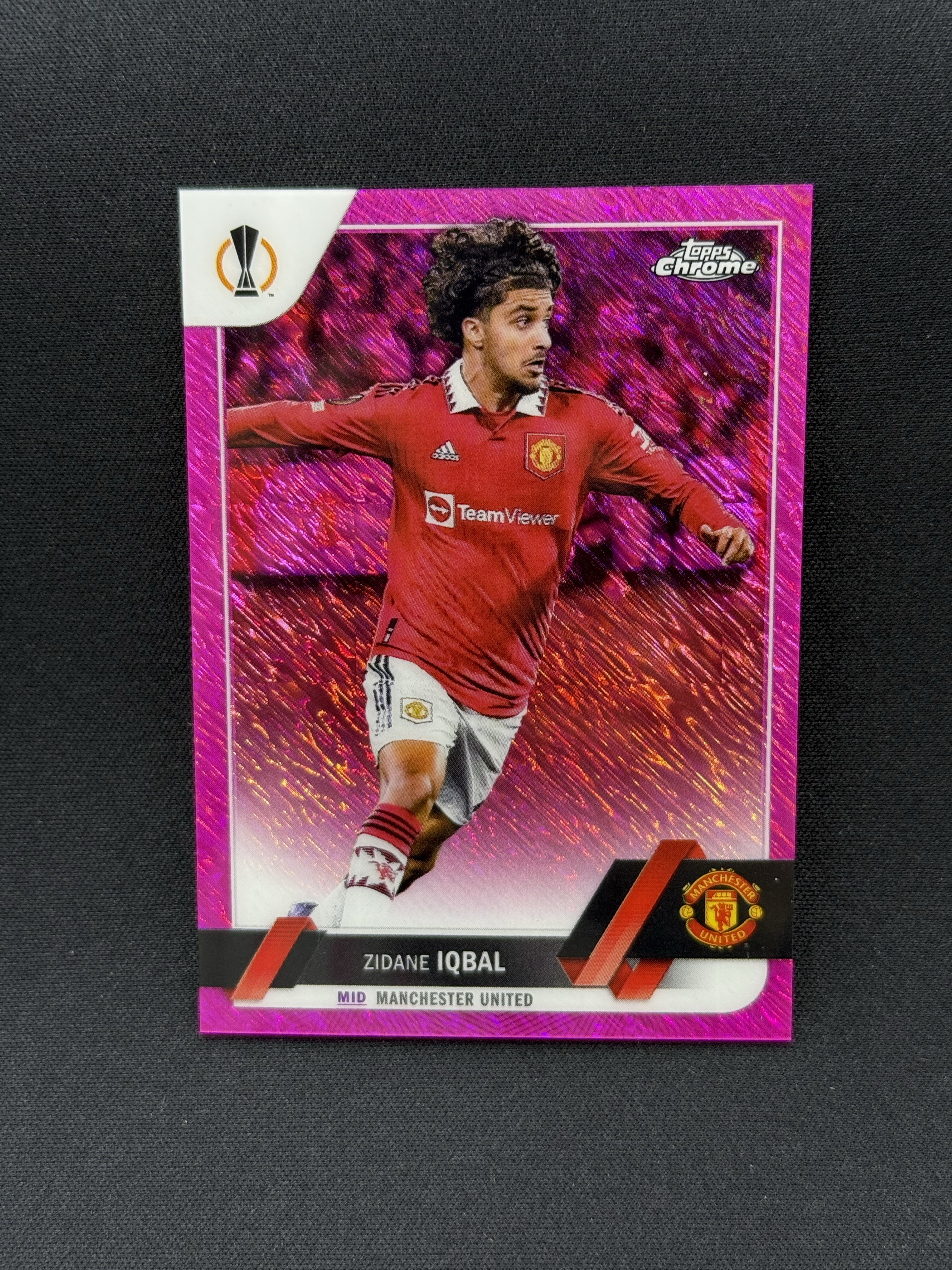 2022-23 Topps Chrome Zidane Iqbal 【小贝代拍】欧战 Tc 曼联 齐达内 伊克巴尔 粉shimmer折 250编 卡品如图 拍前看描述 XNP