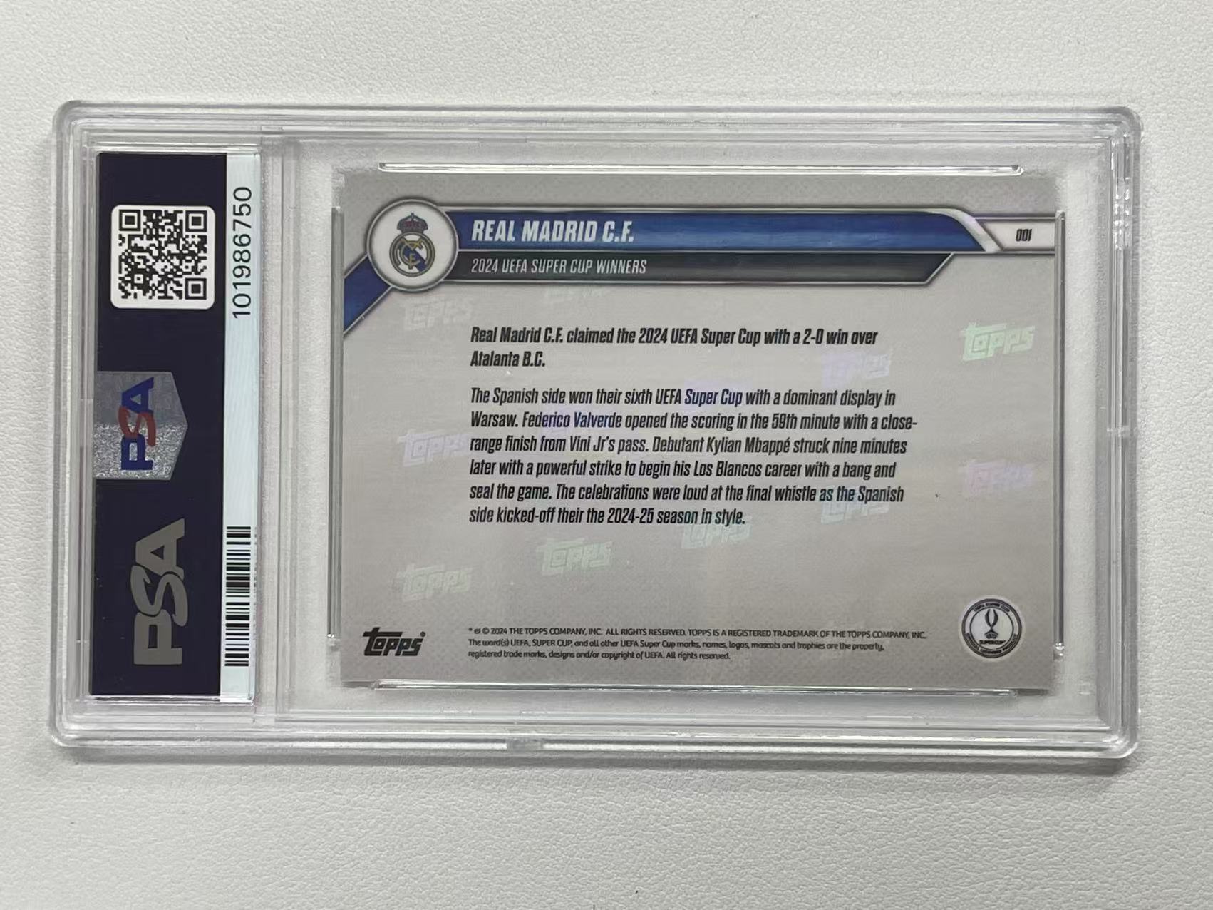 【天秤座拍卖到卡预付85%】2024-25 Topps NOW 欧冠 皇家马德里 皇马 欧冠冠军 捧杯 夺冠 大合影 PSA10分 实卡好看 收藏必备 ※蛋糕