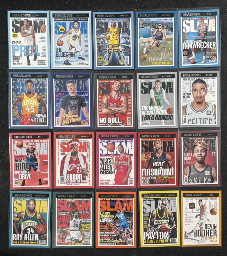 202122 Panini NBA Hoops SLAM 杂志特卡 詹姆斯 东契奇 库里 艾弗森 罗斯 欧文 汤普森 保罗 米切尔 奥尼尔