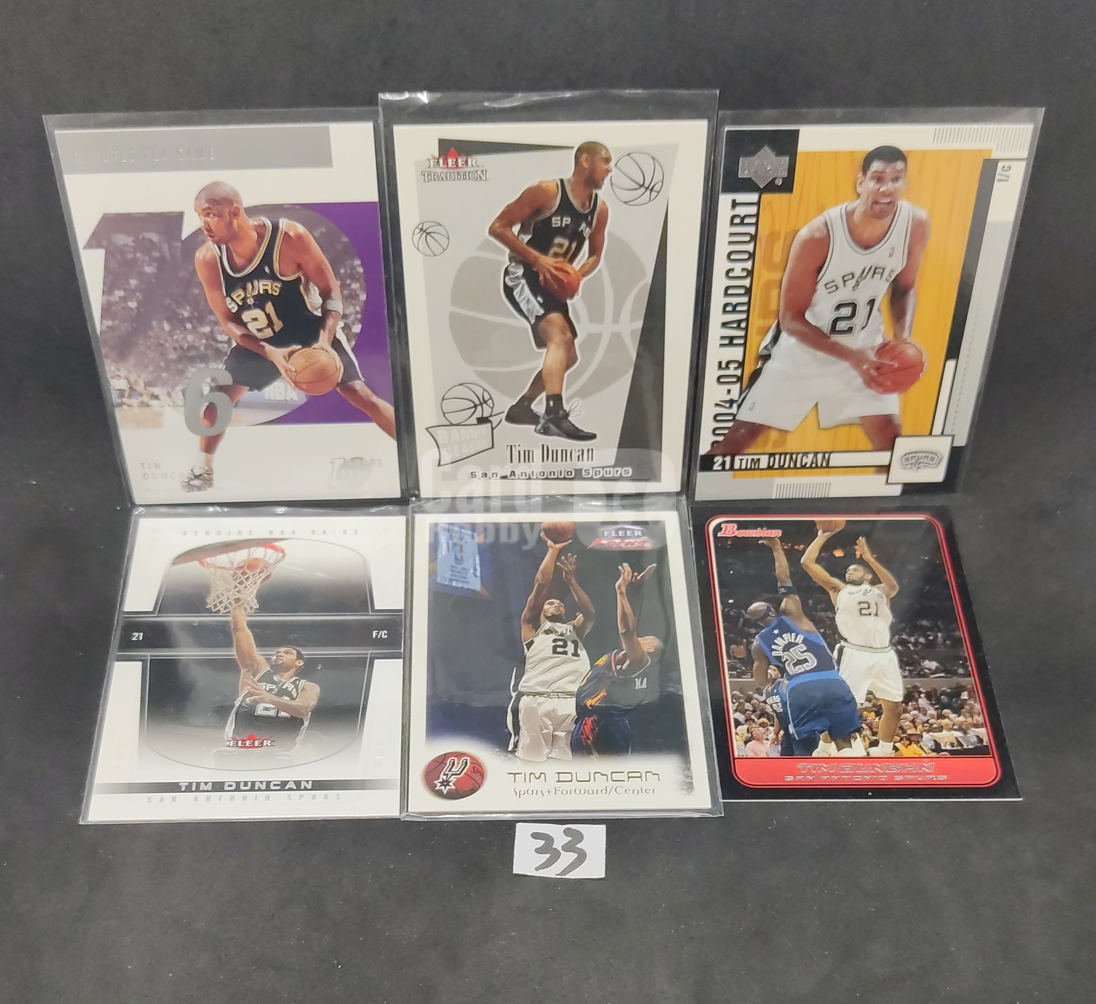 【DC拍卖】7.18 蒂姆邓肯 Tim Duncan 6 张马刺多系列老卡打包 Fleer/Upper Deck 经典 Base 特卡 石佛复古收藏套卡 实拍 33 号组