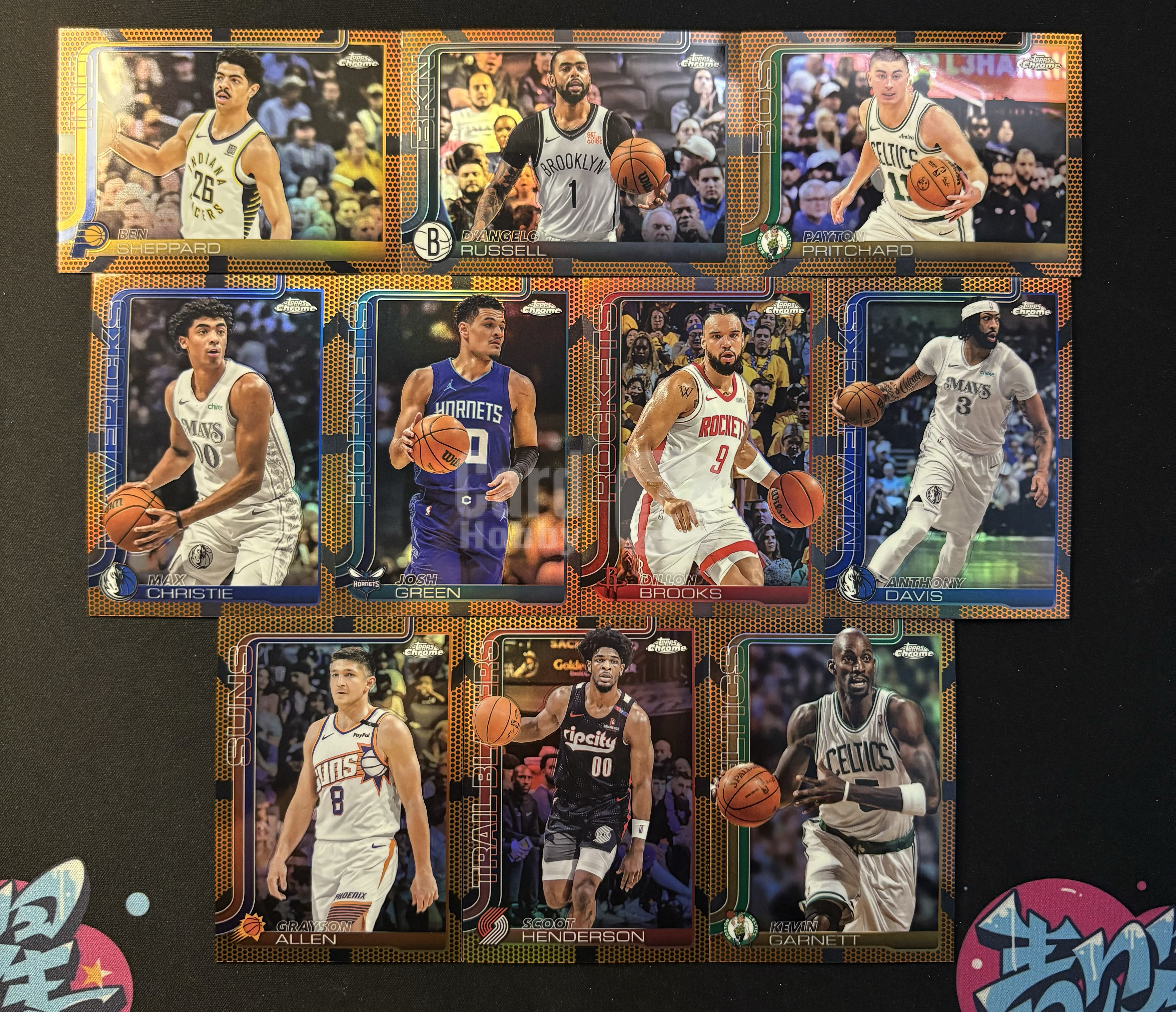 2025-26 Topps Chrome 【爆爆代卖】 拉塞尔 普里查德 马克斯 克里斯蒂 格林 布鲁克斯 戴维斯 浓眉 阿伦 加内特 狼王 等 皮球折 铜网折 折射 10张Lot Base #靓星