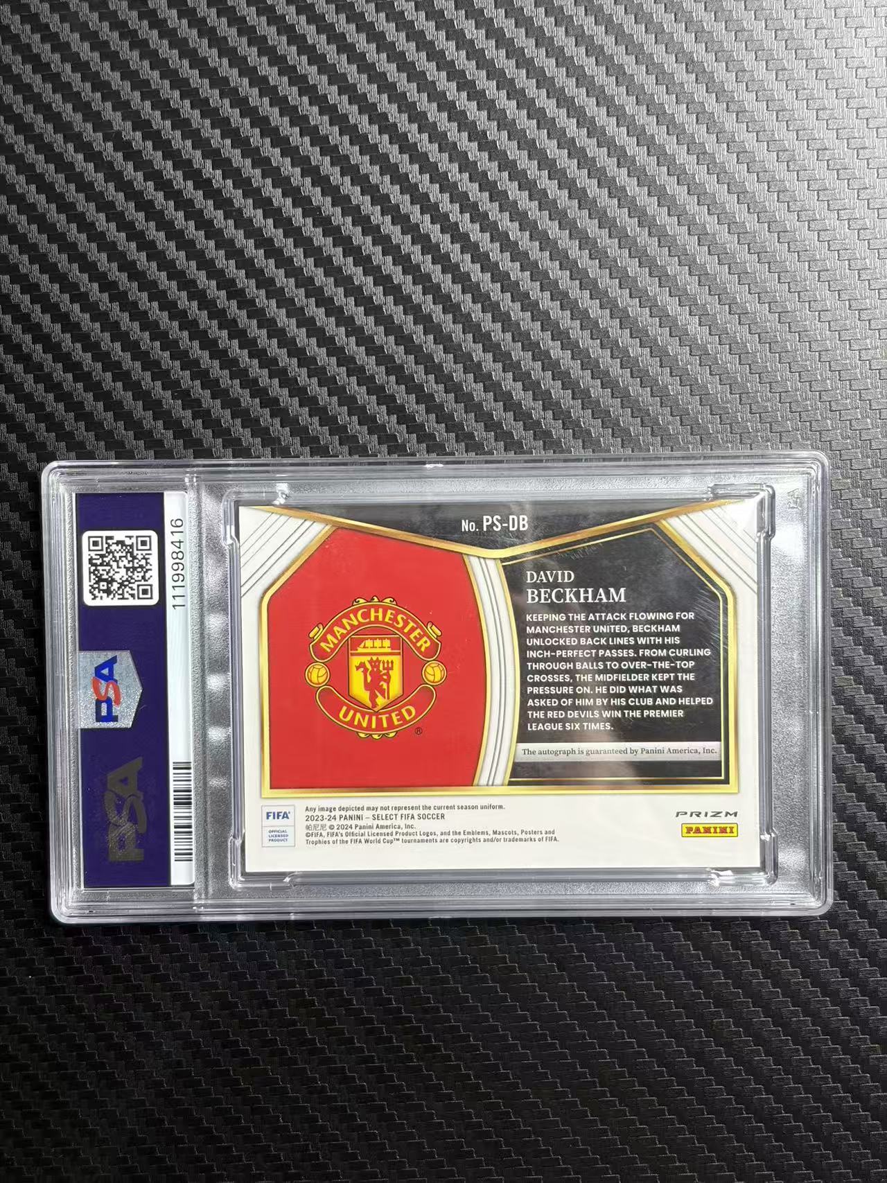 2023-24 Panini Select David Beckham 曼联 贝克汉姆 场边签 PSA 卡品8 签字 10分 英格兰 皇马 AC米兰 银折 卡品如图 拍前看描述