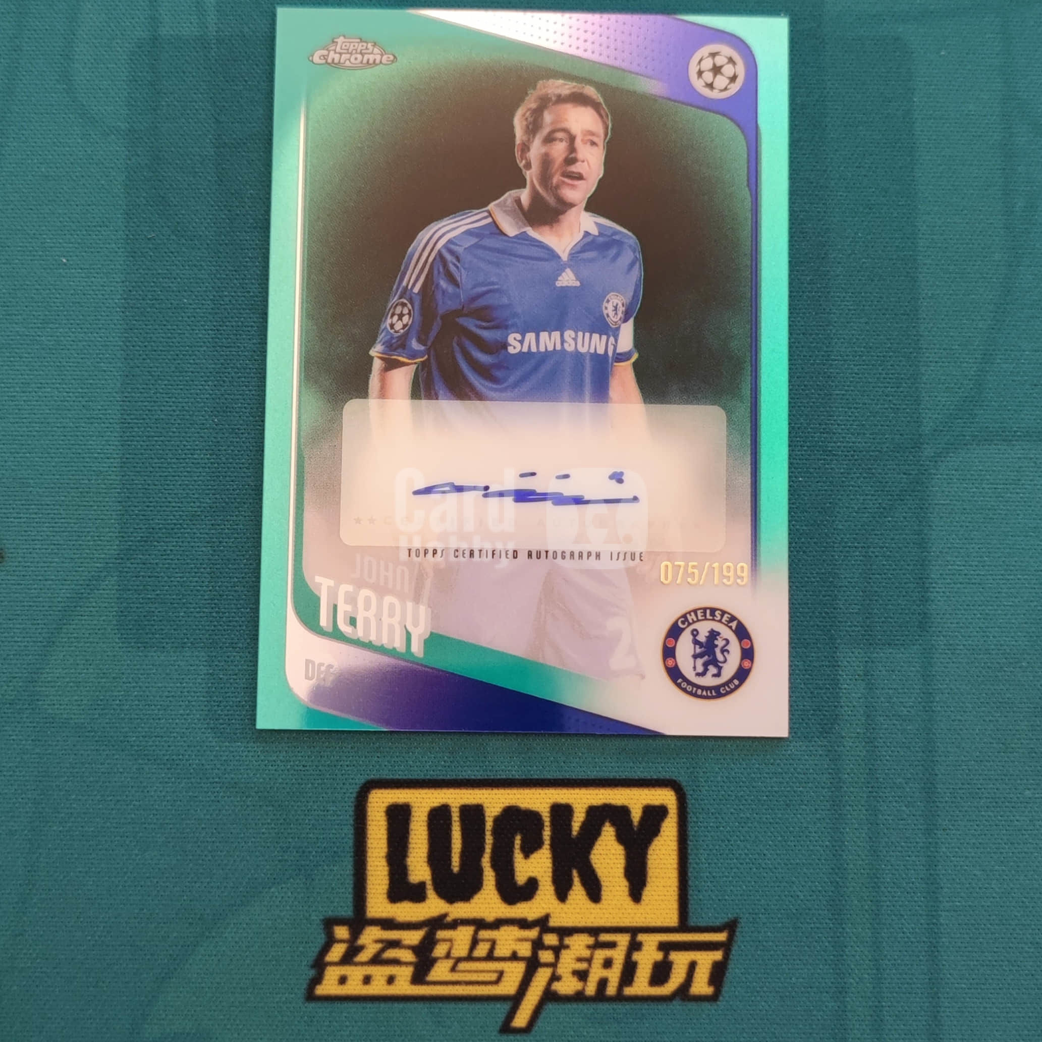 2025-26 Topps Chrome John Terry 【盗梦潮玩】欧战 正系列 ‌约翰·特里 075/199编 正青折 签字 英格兰 切尔西传奇-胡总