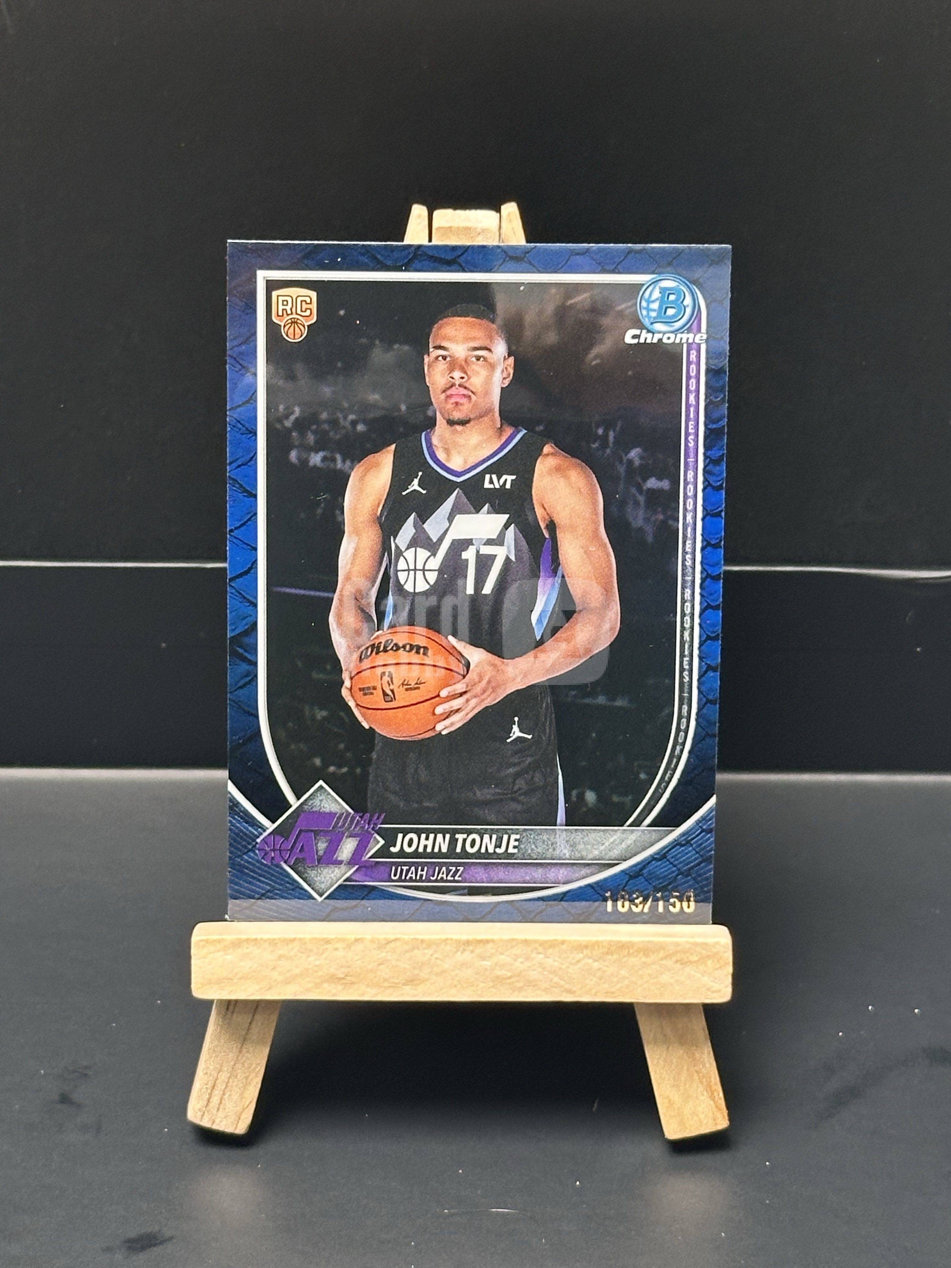 2025 Topps Boeman Chrome John Tonje 约翰汤杰 新秀RC /150编 蓝折 爵士【妮蔻 1%手续费 ZZ】