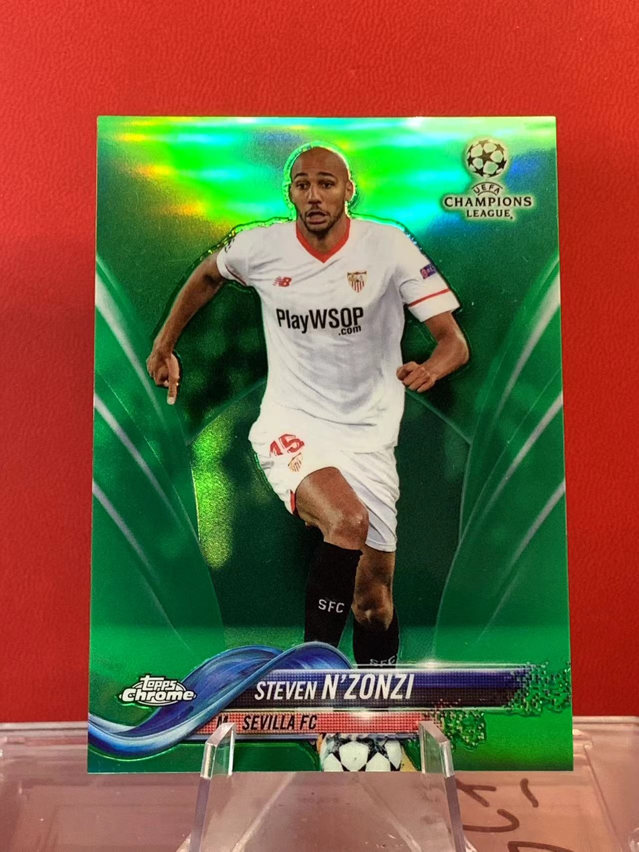 (詹叔代拍)2017-18 Topps 欧冠Chrome 元年! 塞维利亚 恩宗齐 67/99编 绿折 稀有SSP 卡品如图 顺丰寄付 泰山