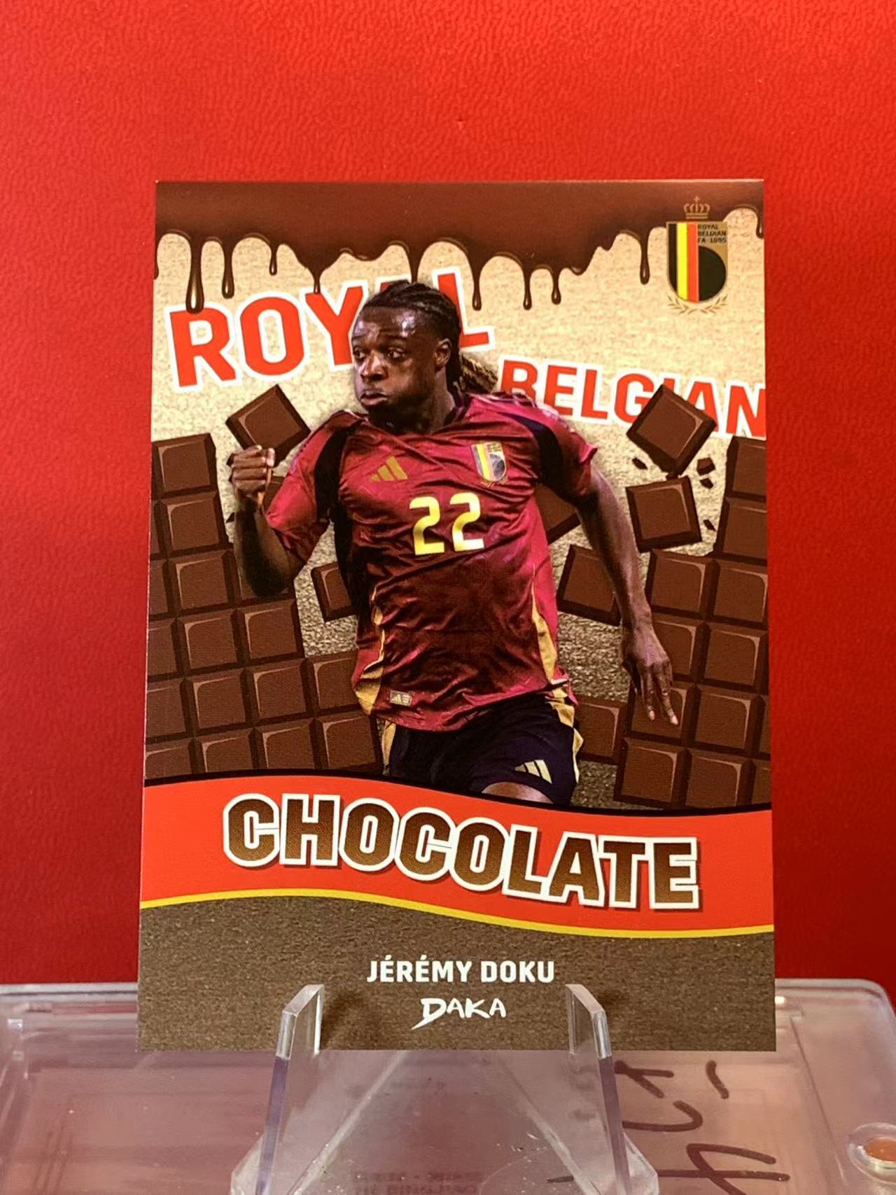 (詹叔代拍)2024-25 DAKA 达咖 比利时 足球国家队 队盒 JEREMY DOKU 曼城 多库 比利时 30/35编 卡品如图 顺丰寄付 泰山