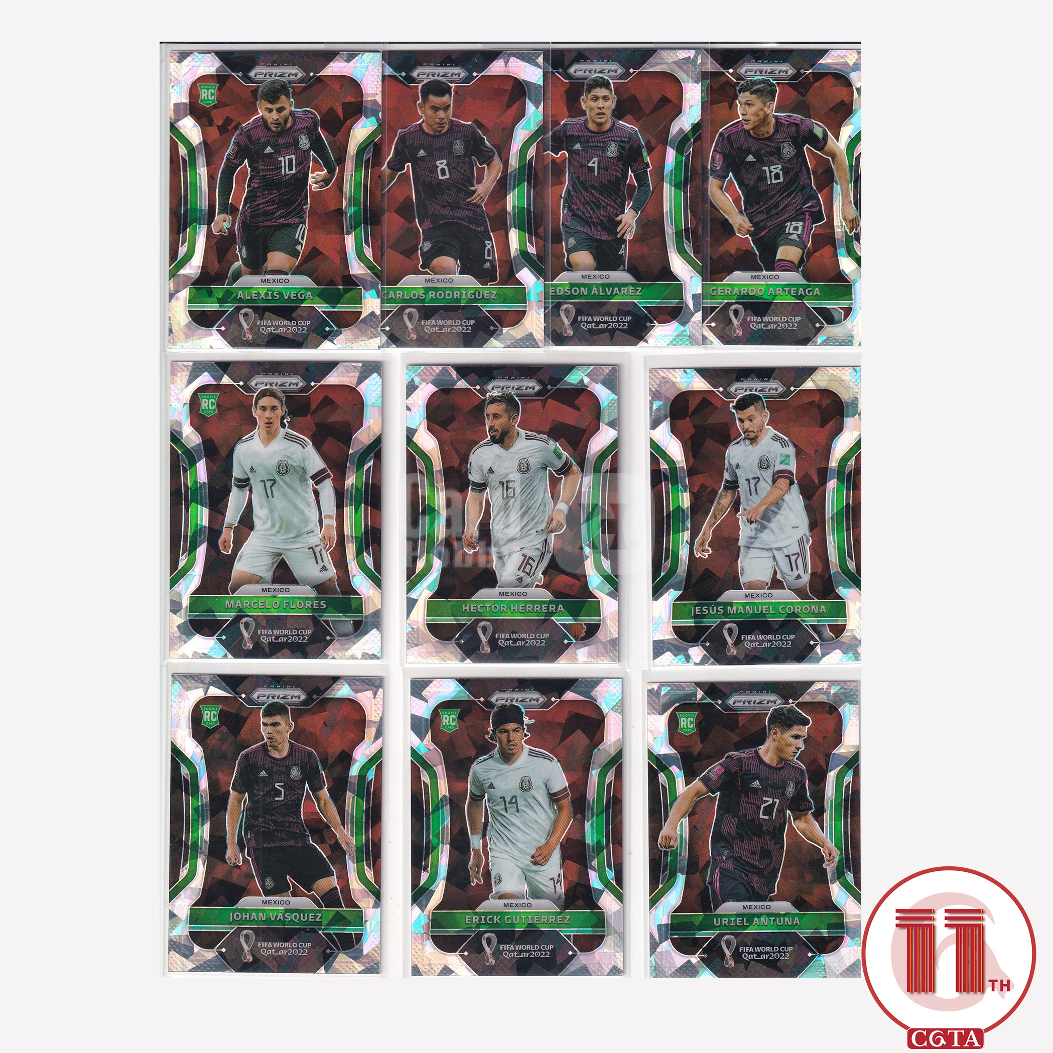 【CGTA Set套卡】2022 Panini World Cup Prizm Mexico Ice Base Lot10 世界杯 墨西哥 银碎冰折 队套 全套10卡 埃雷拉 科罗纳 阿尔瓦雷斯 越秀山2642340 #nss#