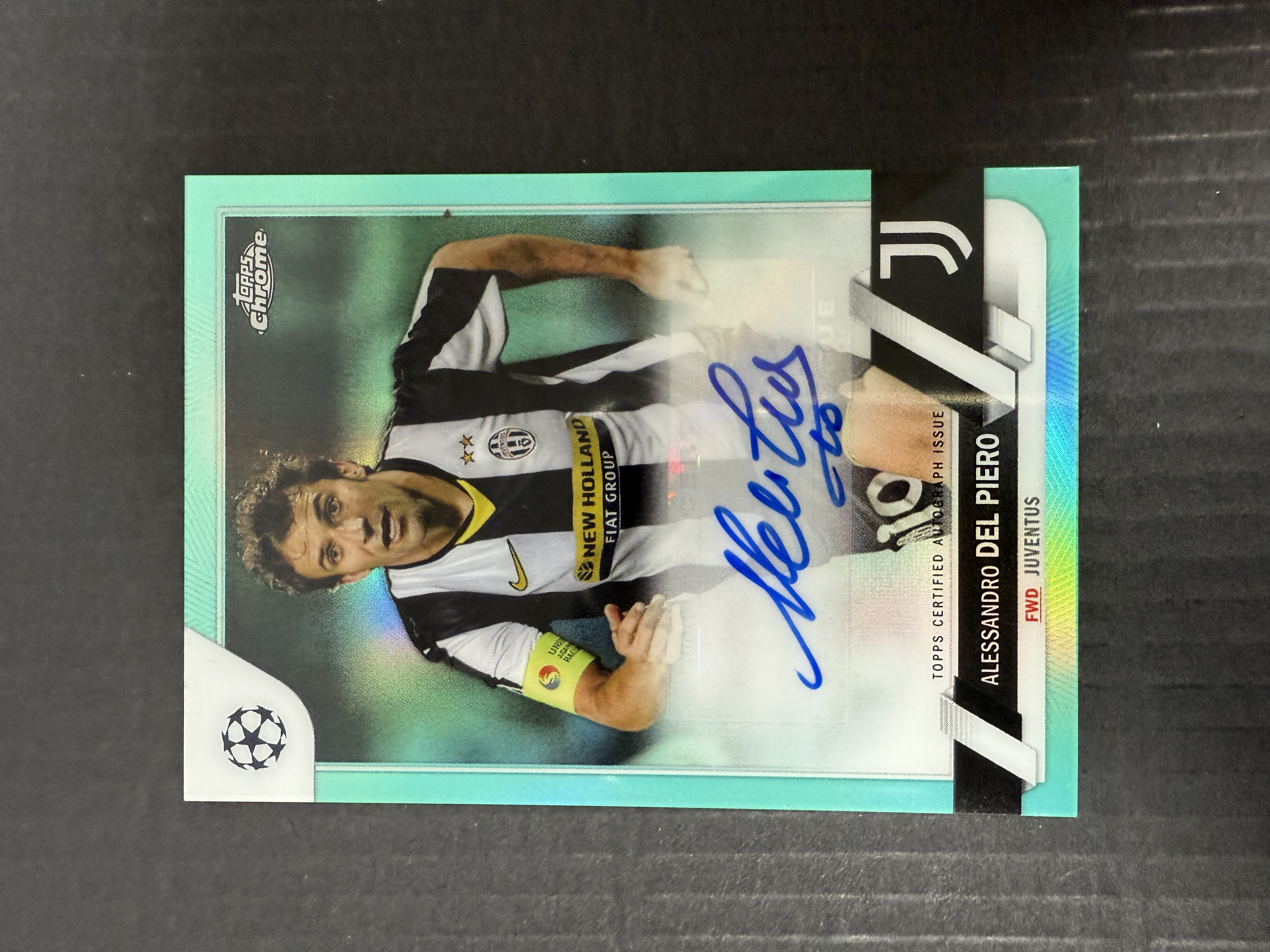 【GOAT山羊拍卖】D哥 2022-23赛季 topps chrome 欧冠系列 皮耶罗 青折签字 /199 少见 尤文图斯名宿 品相如图