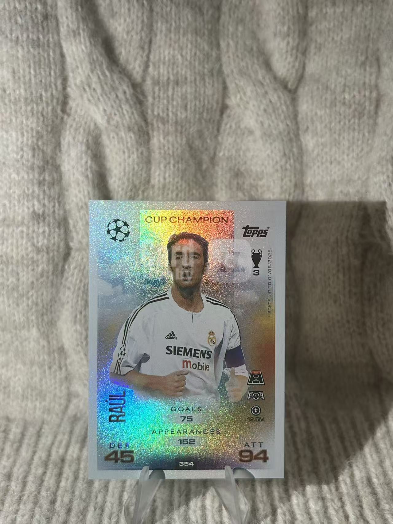 2024-25 Topps UEFA Champions League Raúl 冠军特卡,皇家马德里西班牙前锋劳尔,皇马传奇射手,欧冠名宿,凑套必备