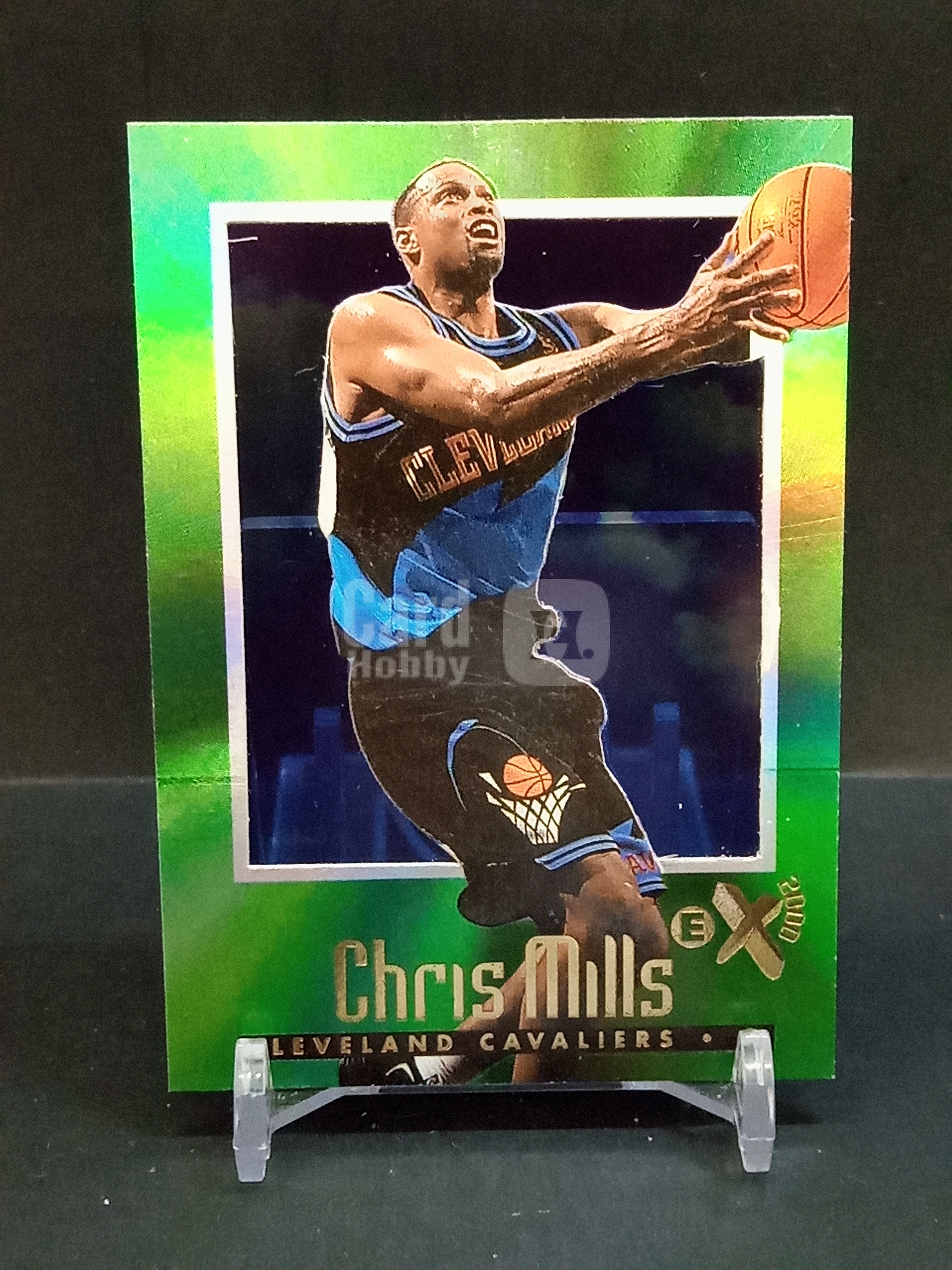 【DC拍卖】9.29小科比(微瑕)`1996-97 Skybox E-X2000 #13 Chris Mills 克里斯米尔斯 克利夫兰骑士 绿渐变胶片折射老球星卡`