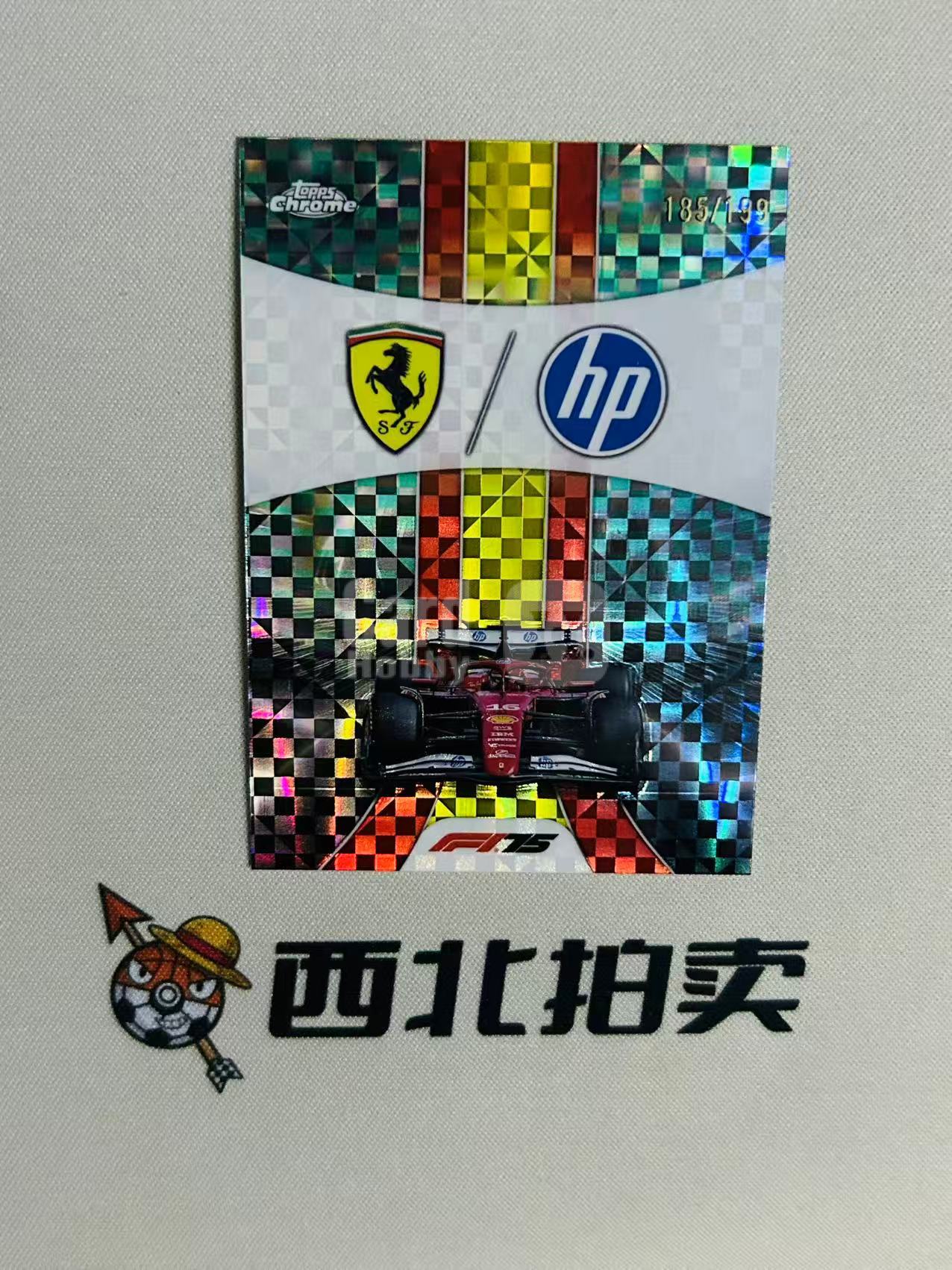 2025 Topps Chrome Ferrari HP 【西北拍卖】F1TC 法拉利车队 /199编青格子折 队徽特卡 车队队标 勒克莱尔汉密尔顿 zc