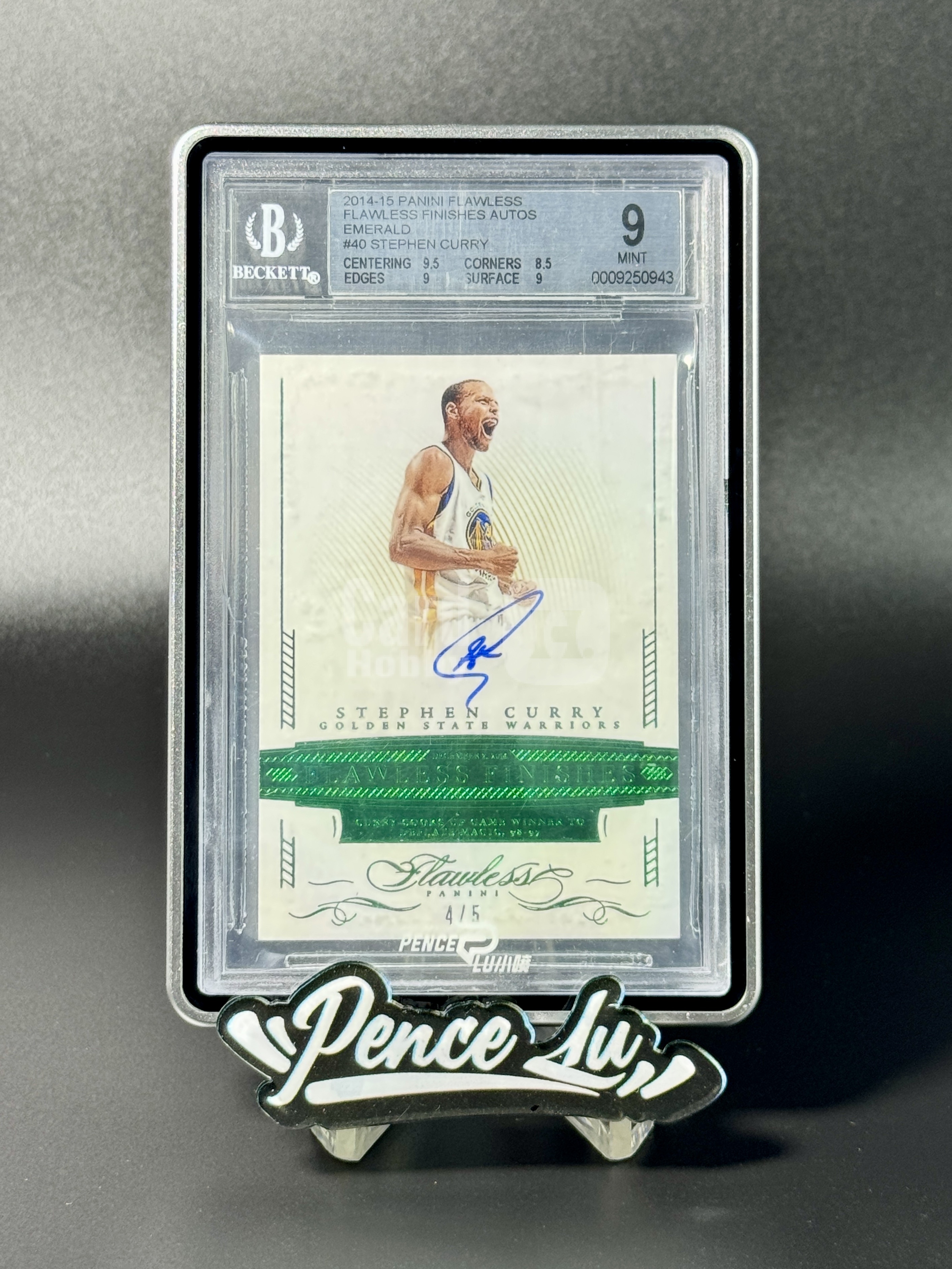 【喷子拍卖】2014-15 panini flawless Stephen Curry 手提 金州勇士 史蒂夫 库里 元年绝杀 签字 5编 绿版 卡签 系列大hit卡 超帅庆祝选图 BGS9/10 专收必备 送订制壳 PPNU
