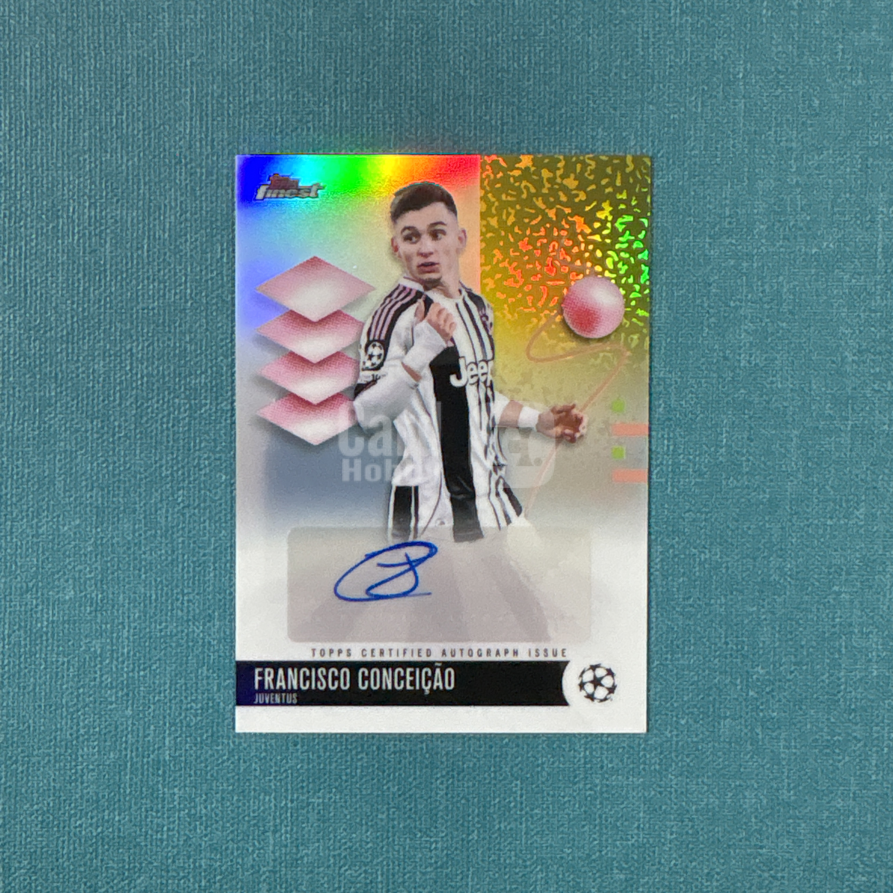 2025-26 Topps Finest 欧战 Francisco Conceicao 弗朗西斯科 孔塞桑 签字 银折 尤文图斯 卡品如图 Z75