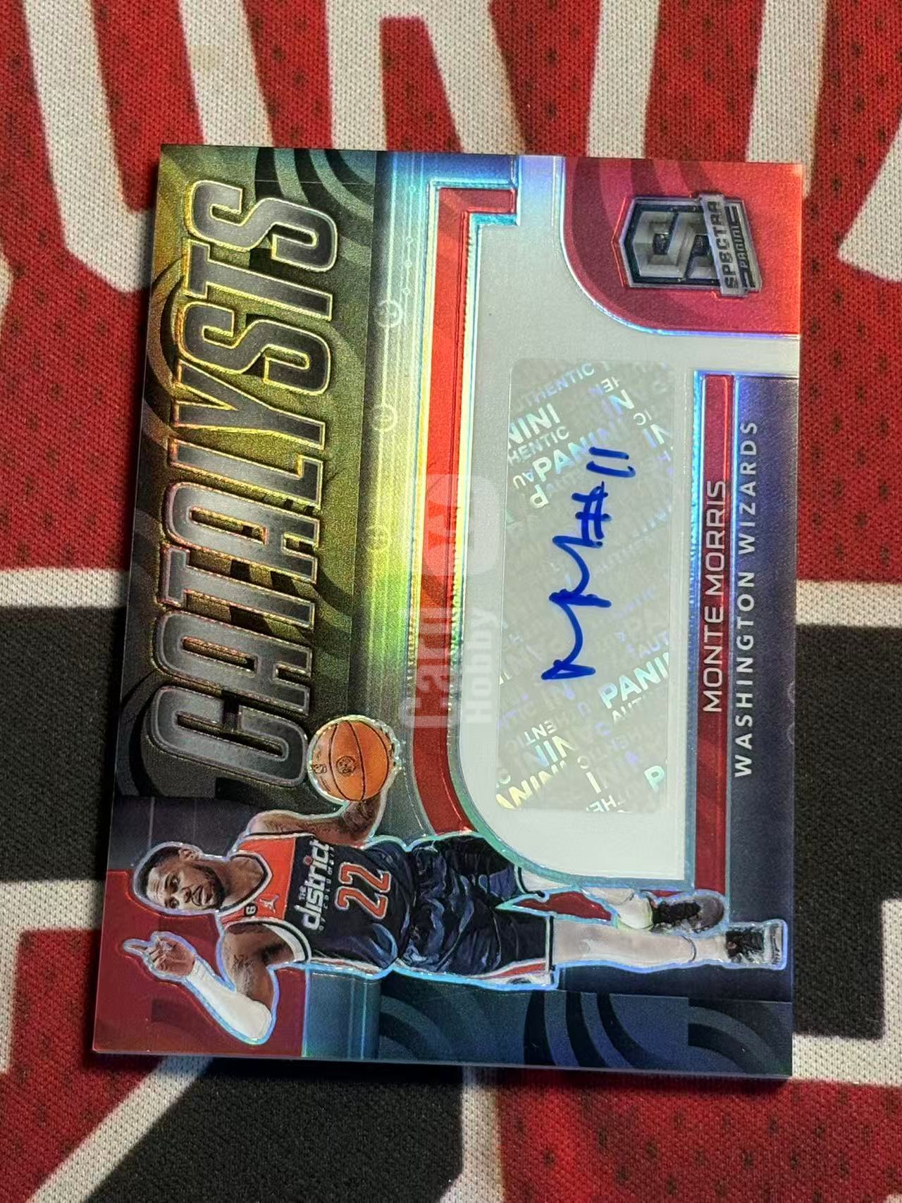 2022-23 PANINI SPECTRA Monte Morris 光谱系列 奇才 神射手 蒙特莫里斯 99编 签字卡 银折 折射 专收凑套必备【烂臭嘴拍卖】