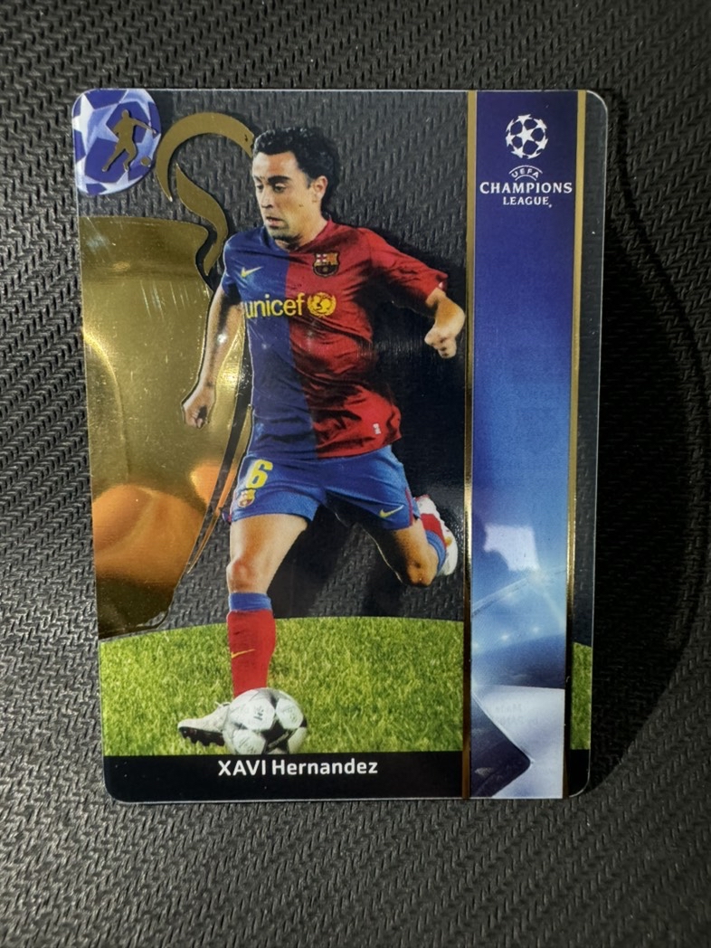 2008-09 Panini UEFA Champions League Xavier Hernández Creus 哈维 西班牙 巴萨 巴塞罗那 梅西队友 中场 胶片 奖杯 帅气 qu