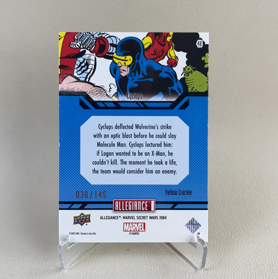 【弈卡代拍】 2023 Upper Deck Marvel 漫威 MCU Allegiance 秘密战争 特卡 黄碎冰折 镭射眼 Cyclops 30/149编 品相如图 凑套必备 无理