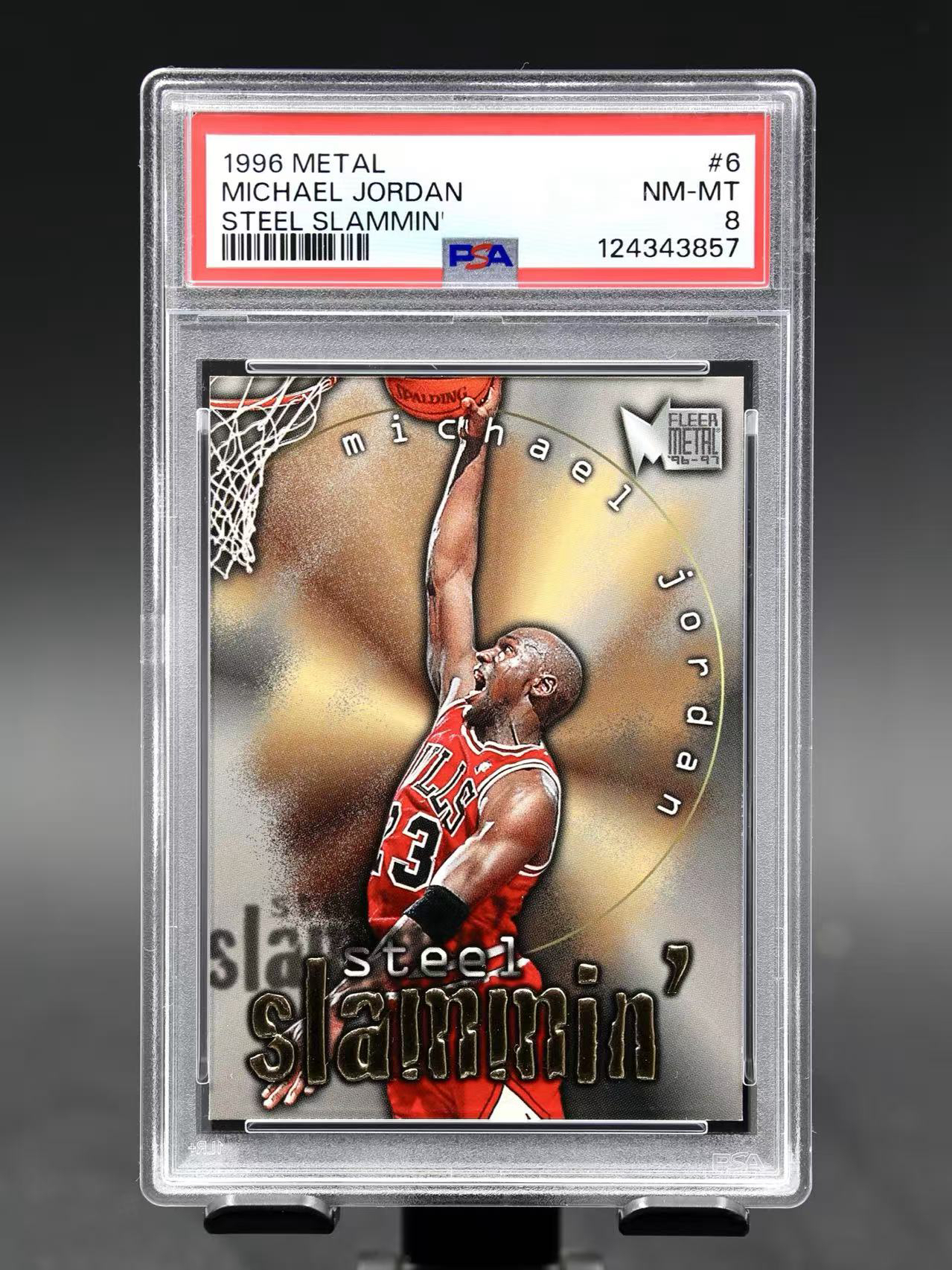 1996-97 Fleer Metal Michael Jordan 【无界代卖】公牛 迈克尔 乔丹 飞人 篮球之神 Steel Slammin‘ 经典老特 老卡高分不易 PSA8 幽灵
