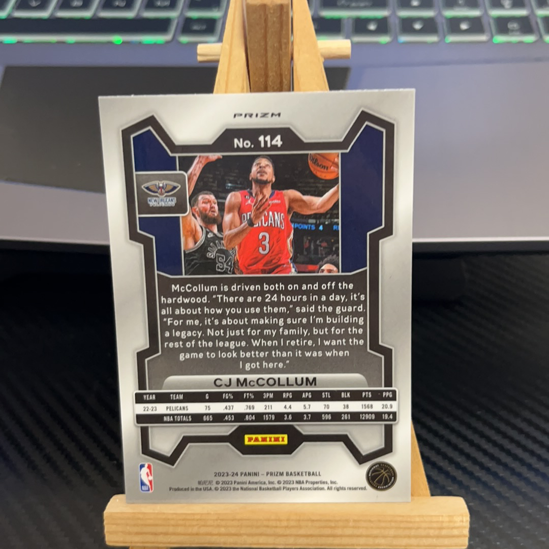 2023-24 Panini Prizm CJ McCollum cj 麦科勒姆 鹈鹕 银折 折射 prizm系列 pz 卡品如图 凑图必备 值得收藏!免费代卖!