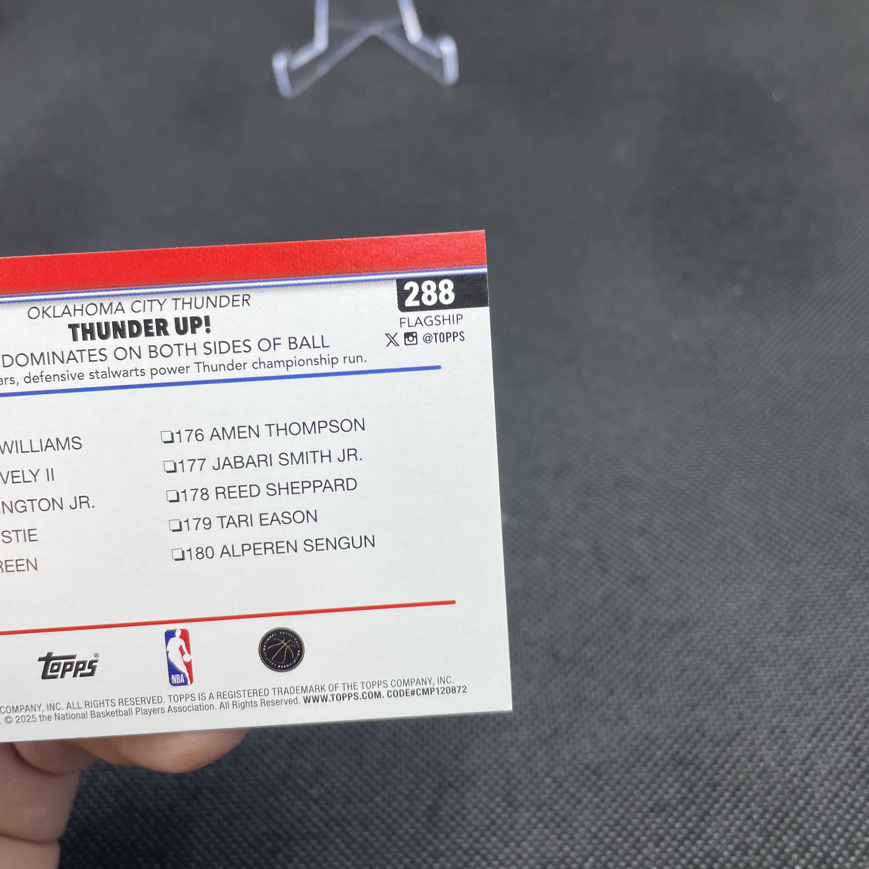 2025 Topps Flagship Shai Gilgeous-Alexander 雷霆 切特 霍姆格伦 亚历山大 卡鲁索 031/250编 紫折 Thunder Up特卡 品如图 不累计 猫