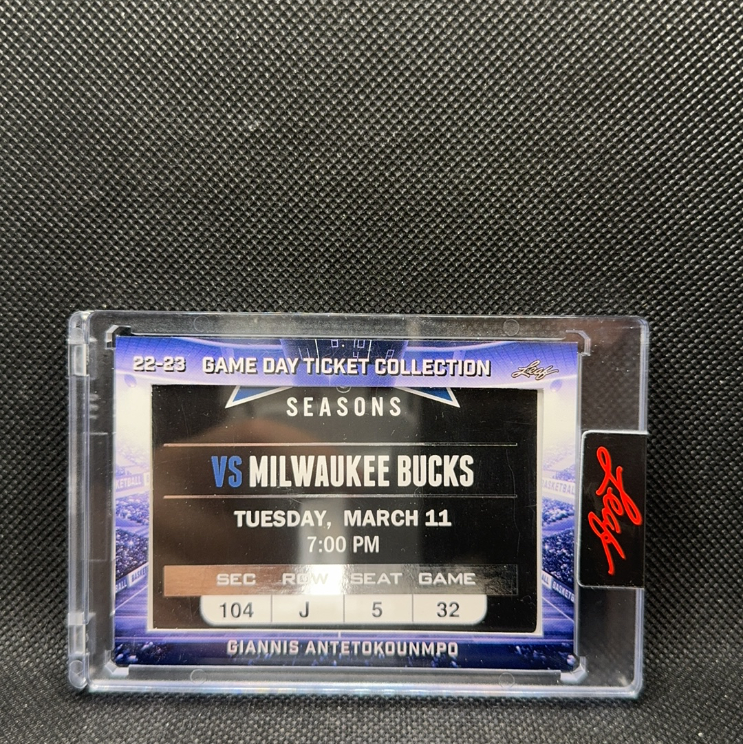 【Roseee代卖】58382023 leaf 字母哥 Giannis Antetokounmpo 比赛日球票 VS雄鹿 实物球票 原封砖 青