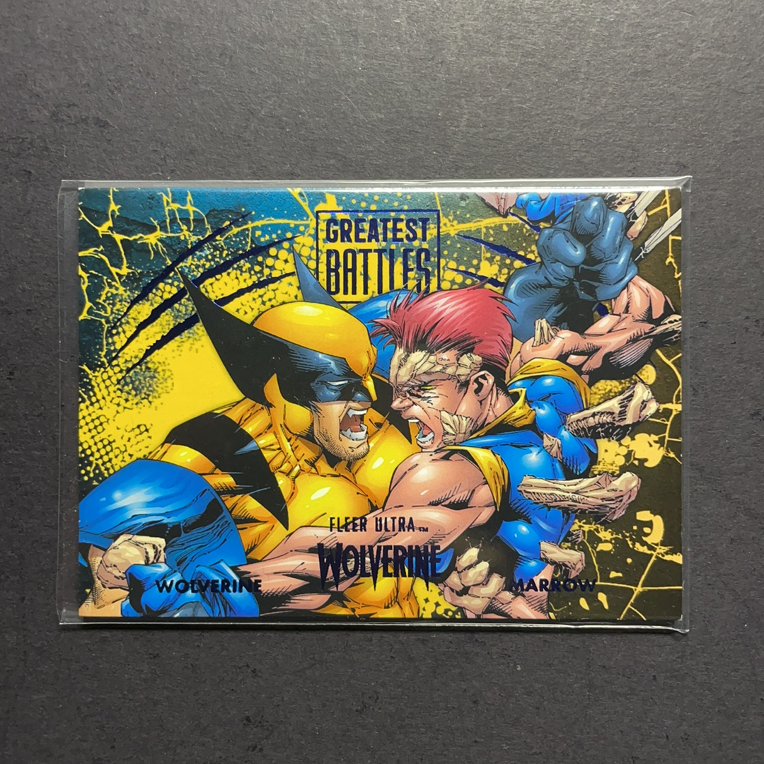 2024 Fleer Marvel (MCU) Ultra金刚狼 金刚狼vsX战警骨髓 金刚狼经典战斗特卡蓝平行181编 GB16 2024 漫威Fleer Ultra金刚狼系列 粉条代拍