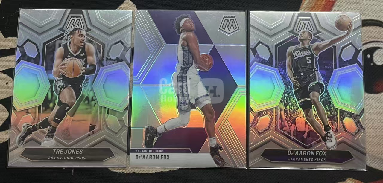 2023-24 Panini Mosaic De'Aaron Fox 达龙·福克斯 泰·琼斯 马赛克 银折 折射 打包 值得收藏(猴子卡社)
