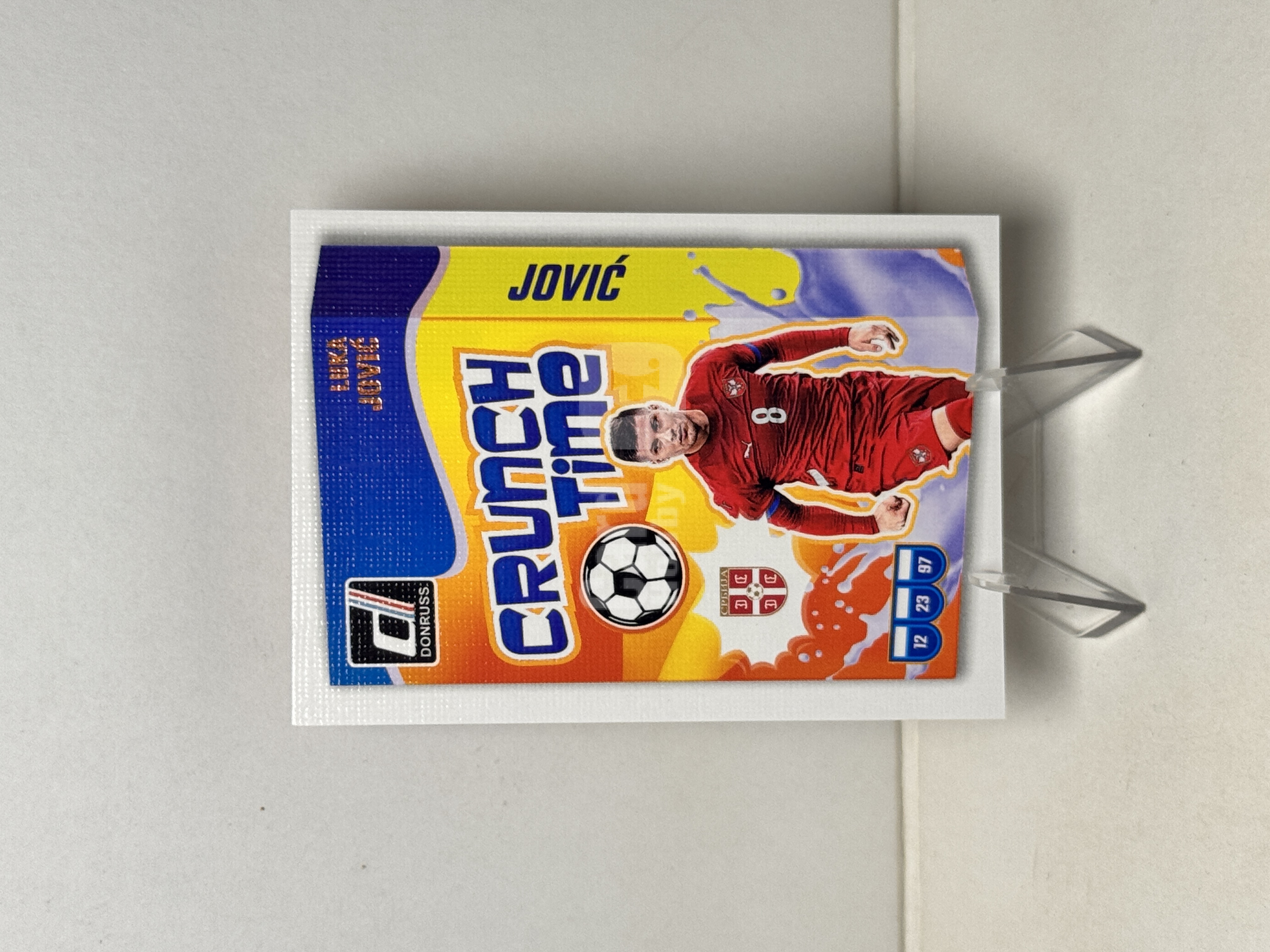2024-25 Panini Donruss Luka Jovic FIFA 杜蕾斯 塞尔维亚 卢卡 约维奇 Crunch Time 关键时刻特卡 实卡精美 收藏必备 卡品如图【星爷代拍】E1-3