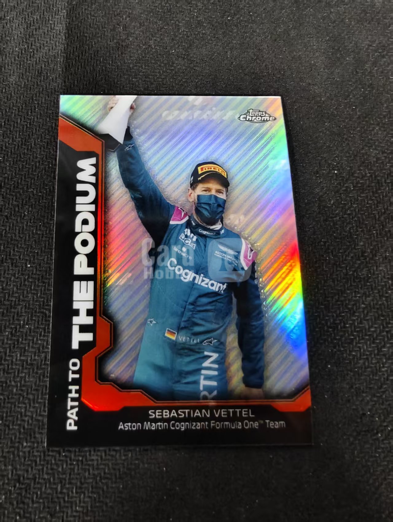 2021 TOPPS F1 CHROME Sebastian Vettel 阿斯顿马丁瓦特尔 银折 the podium特卡 划痕 边角瑕疵 #SV