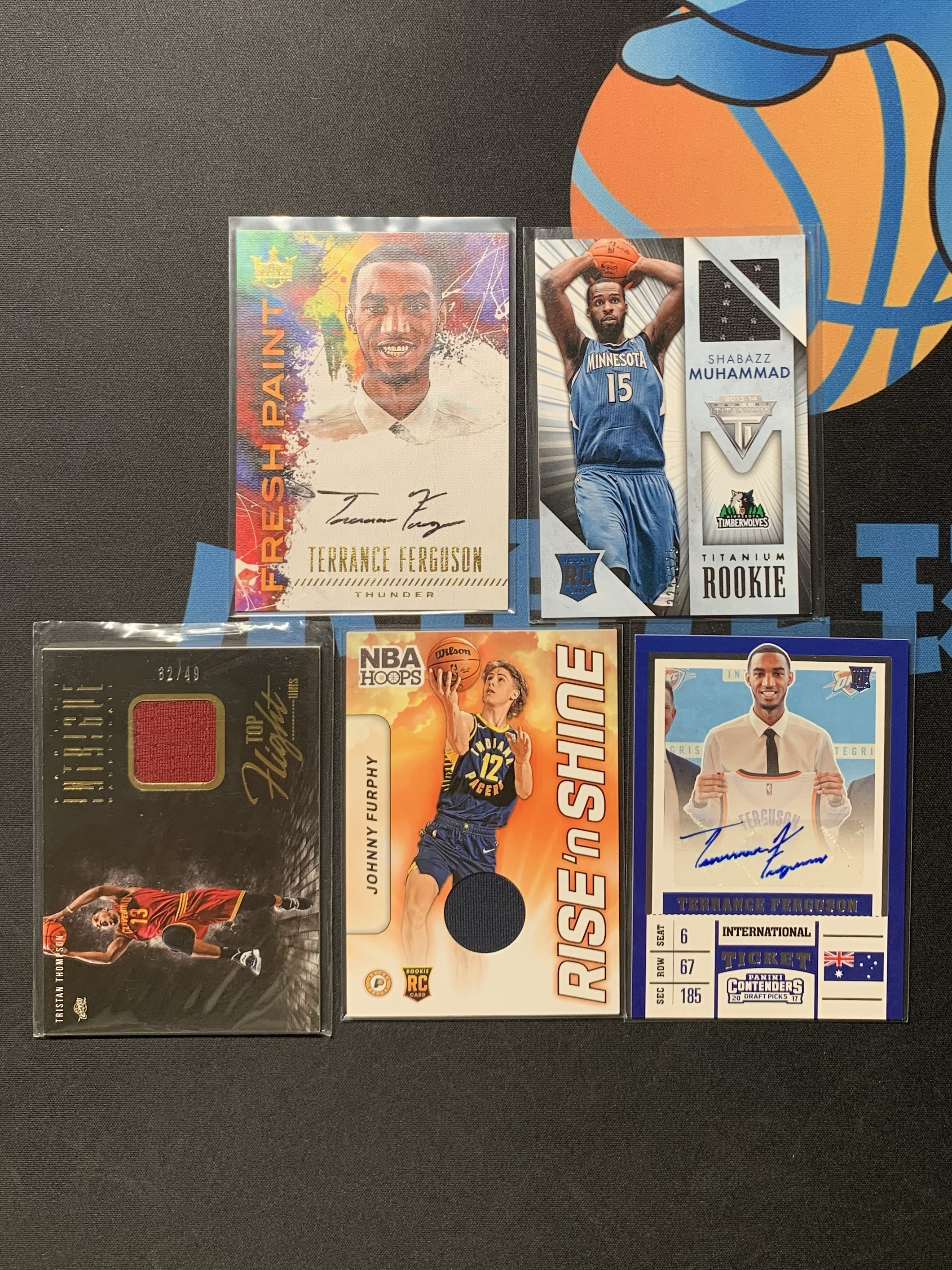 帕尼尼 Topps UD 特里斯坦 汤普森 弗菲 默罕默德 弗格森 等路人球衣签字5张打包 lot不保证品相 专收福包福盒必备 小鱼儿