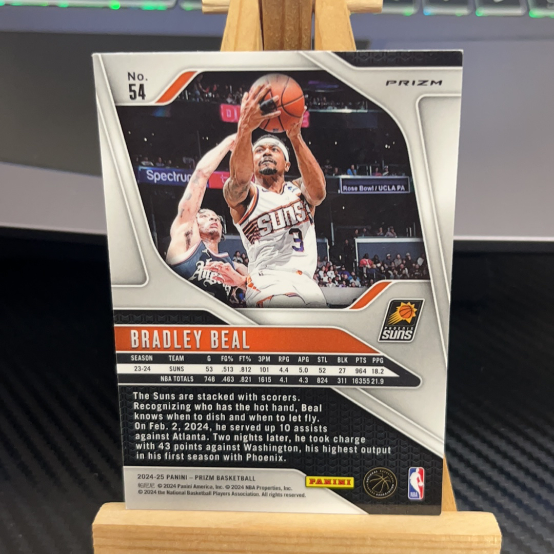 2024-25 Panini Prizm Bradley Beal 布拉德利 比尔 太阳 银碎冰 银折 折射 prizm系列 pz 卡品如图 凑图必备 值得收藏! 免费代卖!