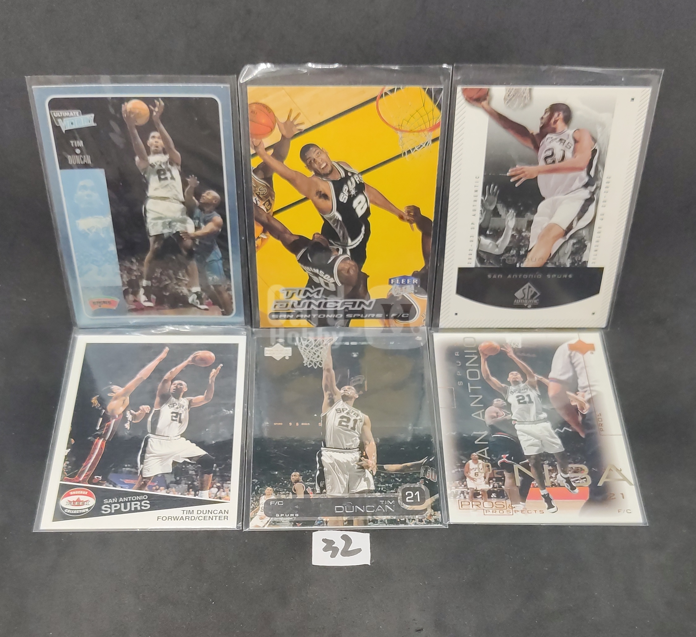 【DC拍卖】7.18 蒂姆邓肯 Tim Duncan 6 张马刺老卡打包 Fleer/Upper Deck 经典 Base 特卡 石佛复古收藏套卡 实拍 32 号组