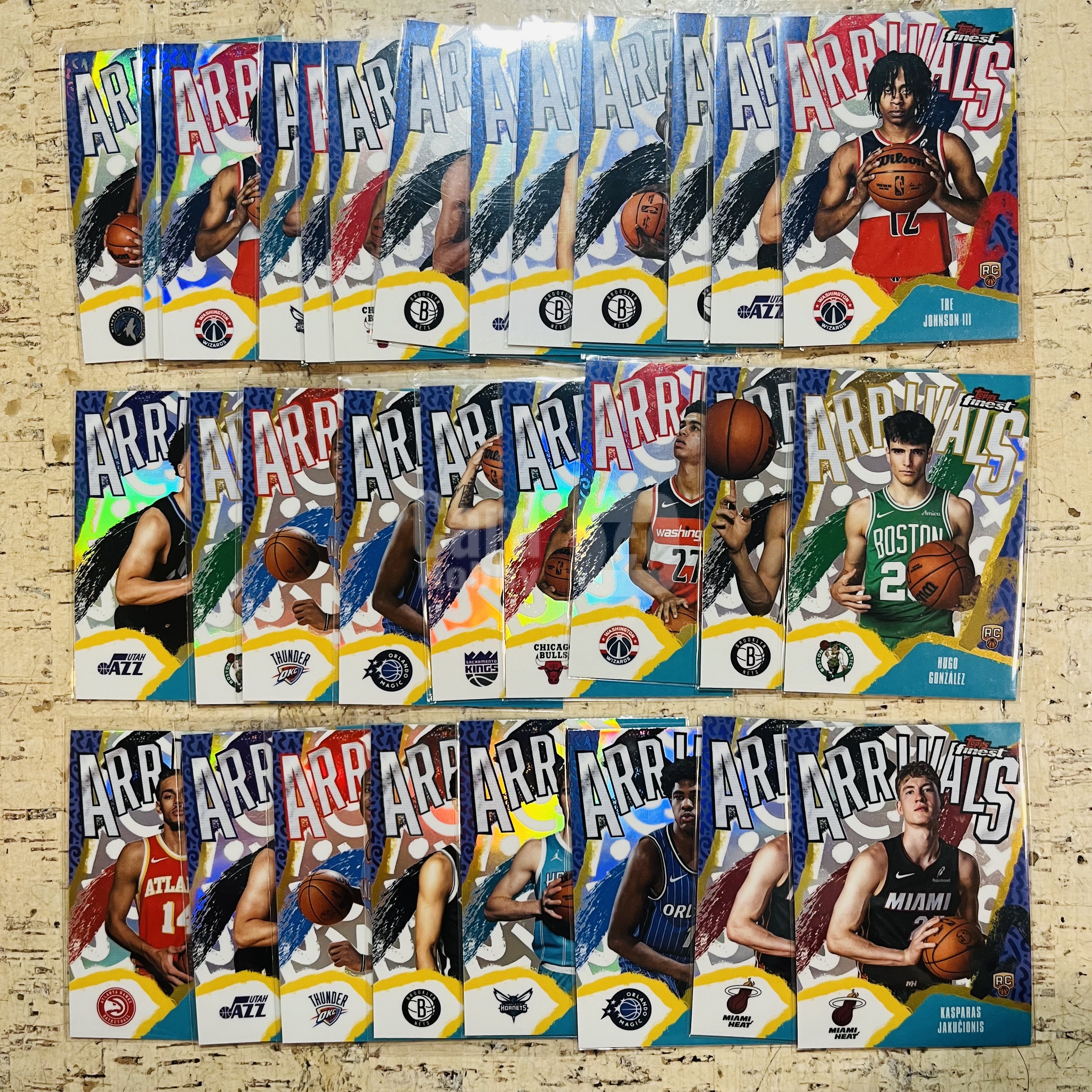 2025-26 Topps Finest Tre Johnson RC 新秀 正银折 arrivals 到达 特卡 30张打包 特雷 约翰逊 冈萨雷斯 带队 此标有膜无夹【小卡迷拍卖可累积半年】