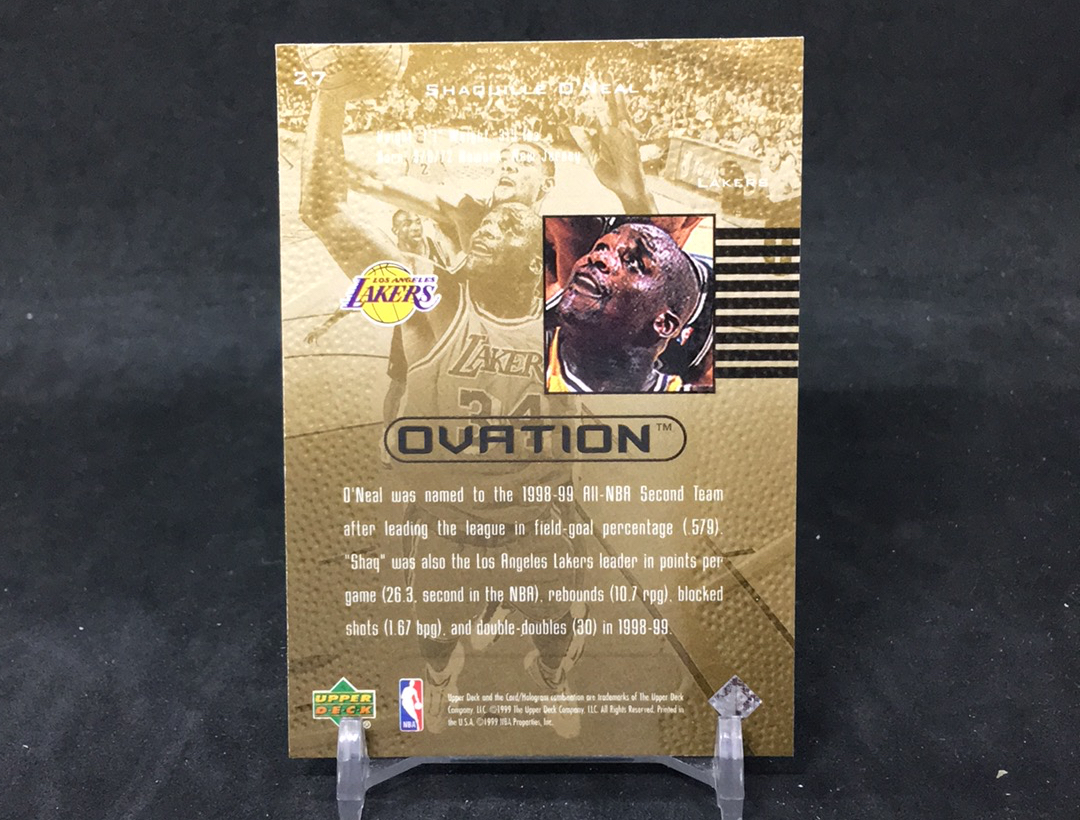 【DC拍卖】5.01(微瑕)1999-00 Upper Deck Ovation 沙奎尔・奥尼尔 湖人传奇内线 经典复古老卡 #27