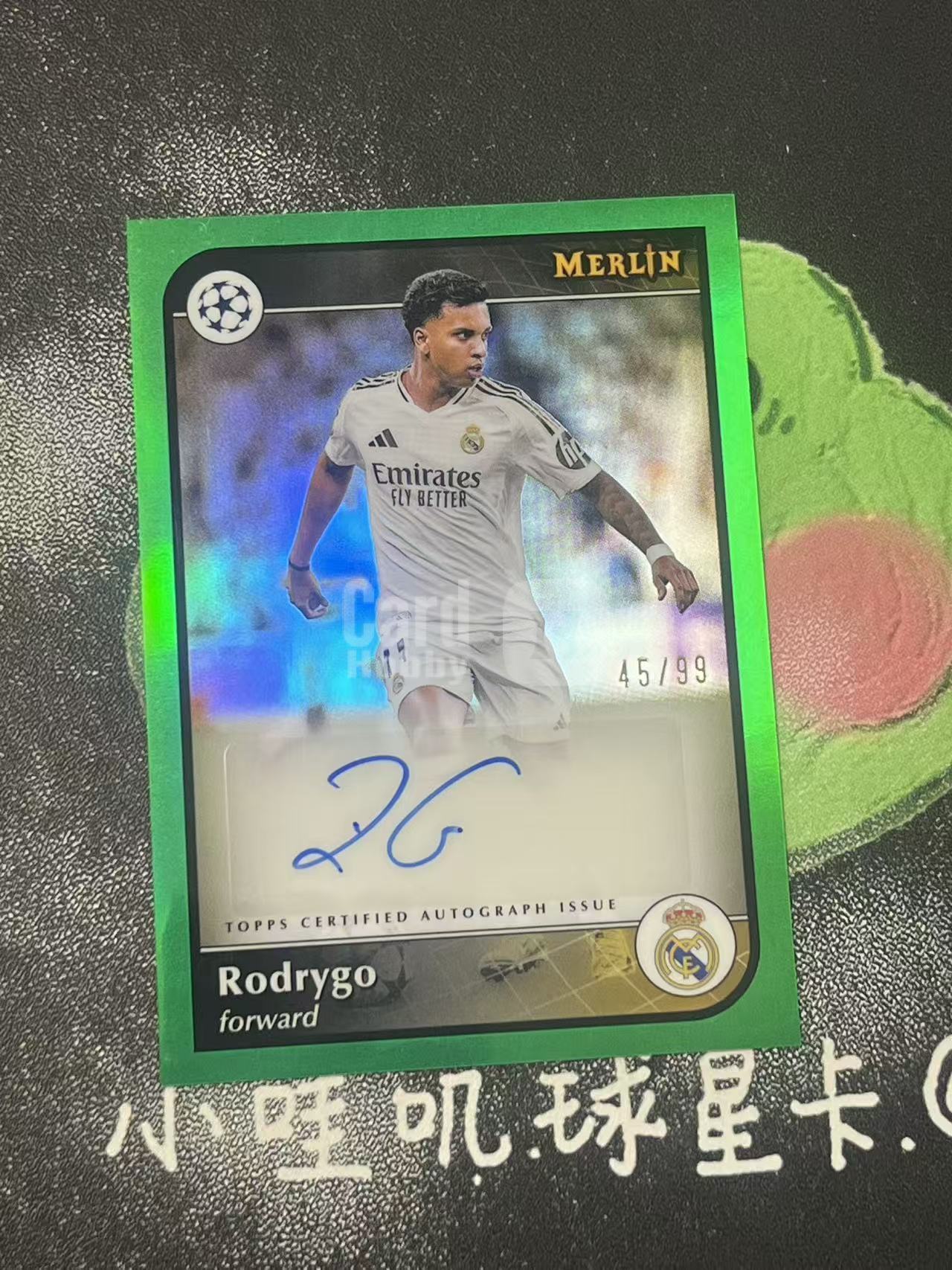 2025 Topps Merlin Rodrygo 欧冠 皇家马德里 罗德里戈 99编 签字 巴西 微瑕如图【ZYP代拍】暴暴
