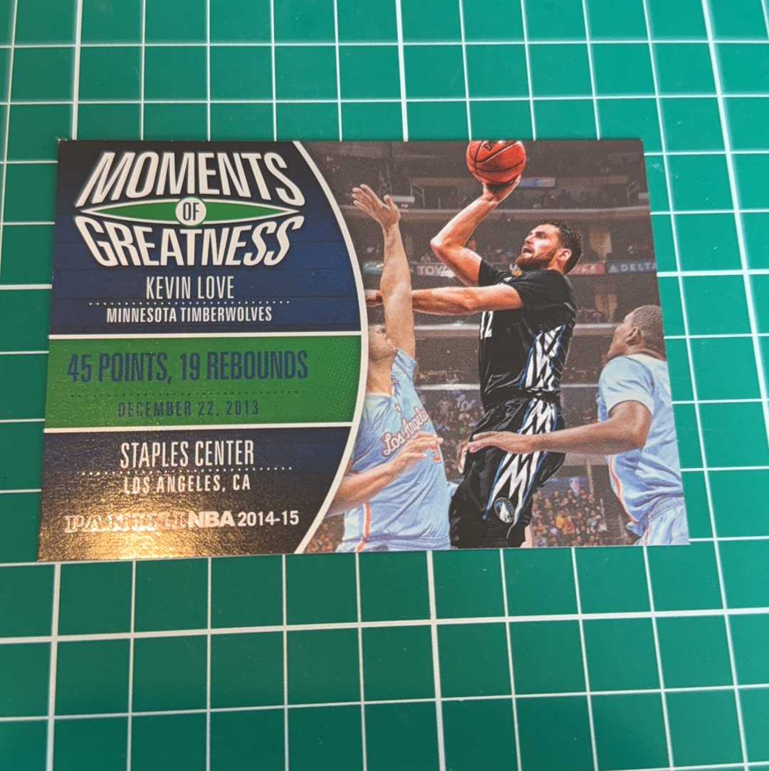 2014-15 Panini Americana Kevin Love S.p.a. 凯文乐福 爱神 数据特卡 横版特卡 闪卡 十年老卡 绝版卡 稀有大比例 居中差