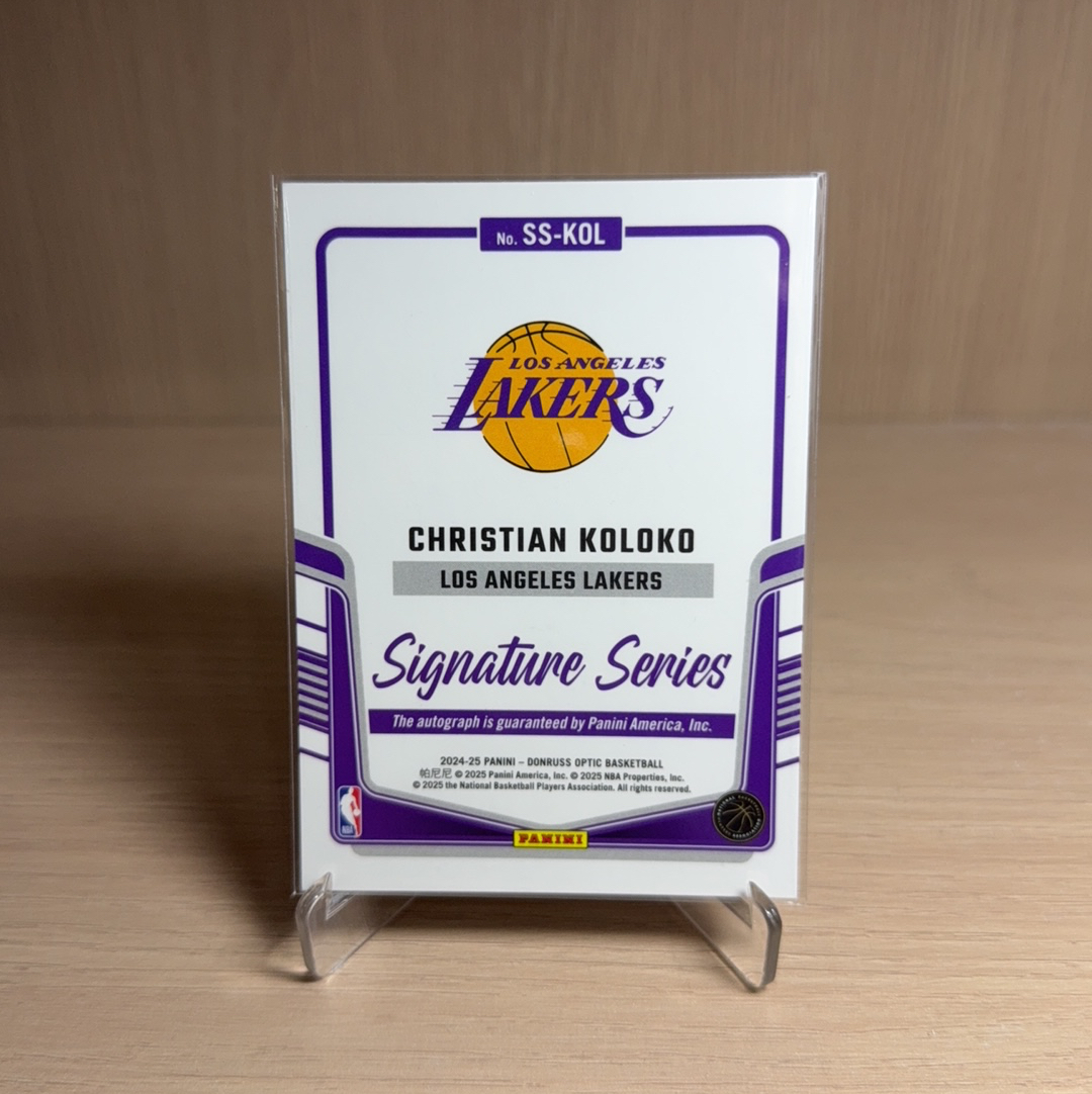 2024-25 Panini Optic Christian Koloko RC 湖人 新秀 RC 科洛克 签字 贴签 折射 特卡 op optic 卡品如图 值得收藏!!【免费代卖】