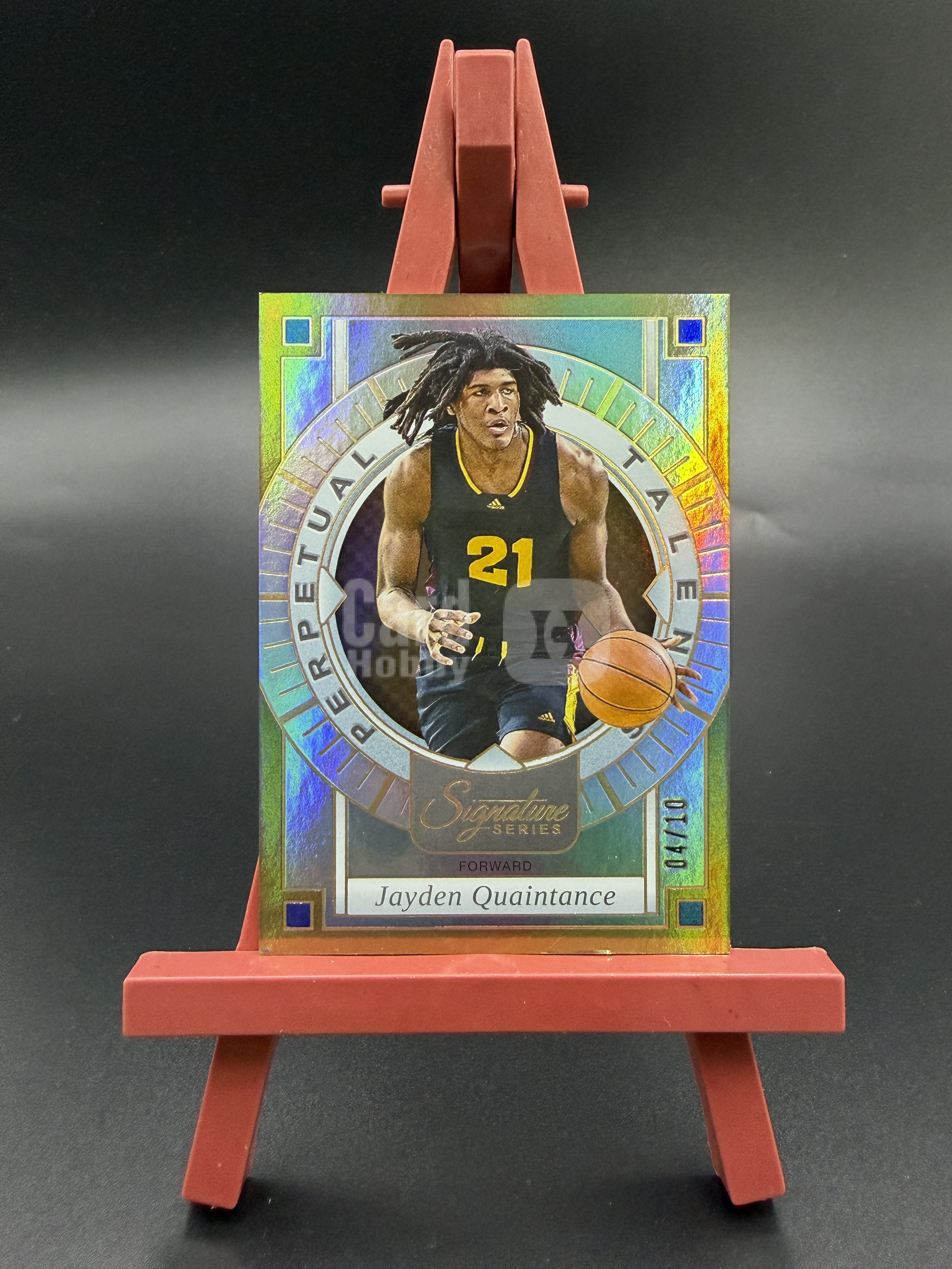 【西子拍卖】2025-26 Panini Signature Series Jayden Quaintance 大学 乔丹 昆坦斯 04/10编 金折 折射 特卡 马刺 卡品如图 XZ86