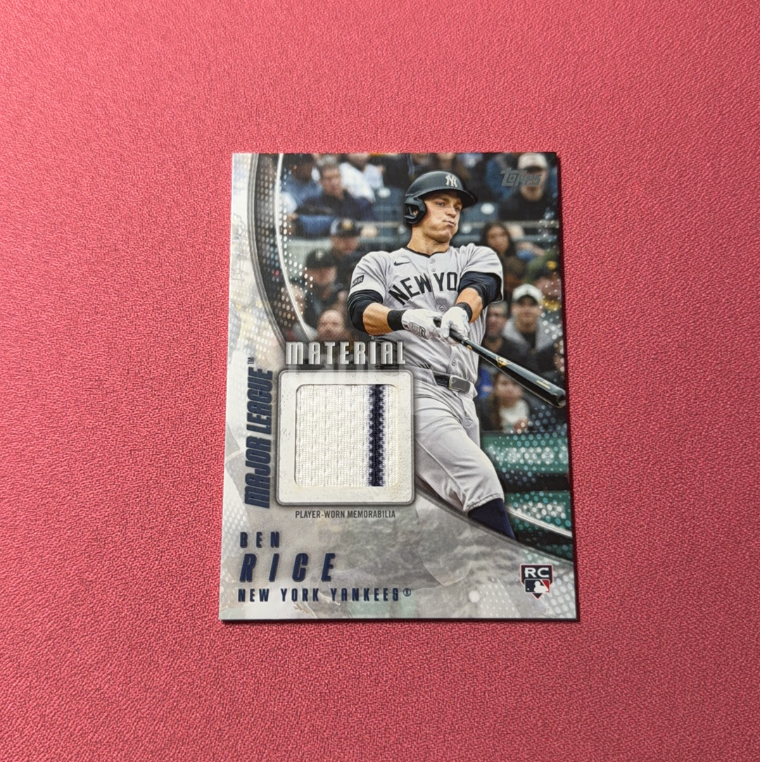2025 Topps 【锡安代卖】 不累计！ 棒球mlb 2025 Topps 棒球 Ben Rice 本 赖斯 纽约扬基 RC新秀 单窗物料 衣物切割 卡品如图 坚(朱老师）
